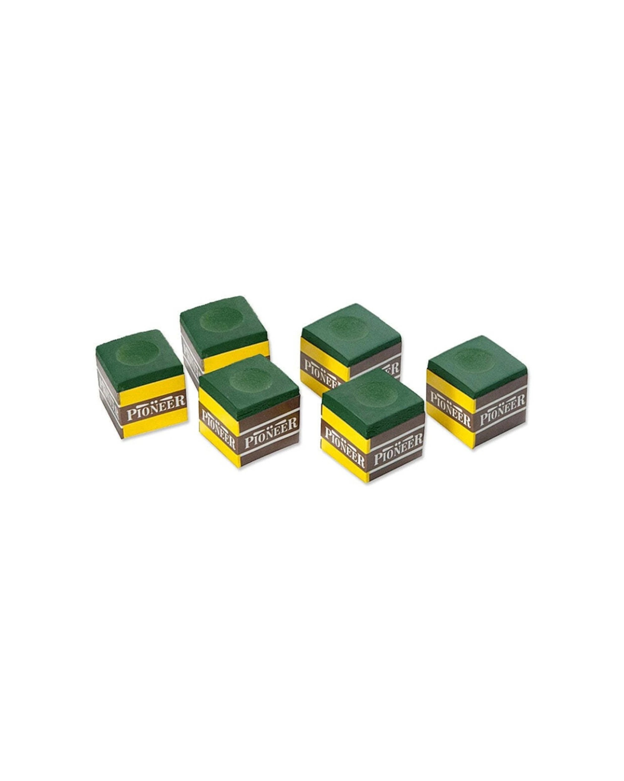 1 Formula Sports 6pc Pioneer Cue Chalk Square Tournament Quality - Green, 1 of 4