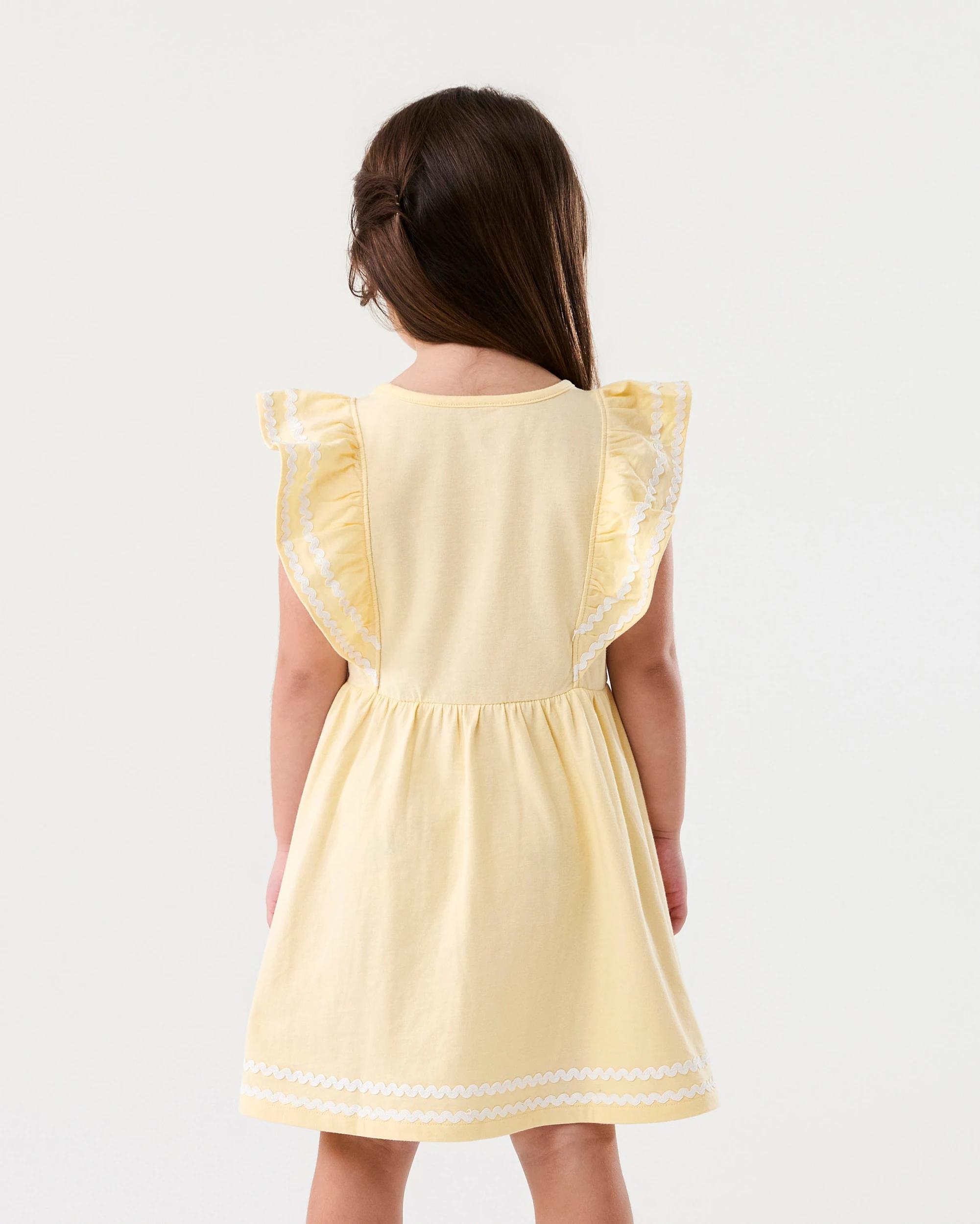 2 Frill Sleeve Dress Fln Yellow, 2 of 8