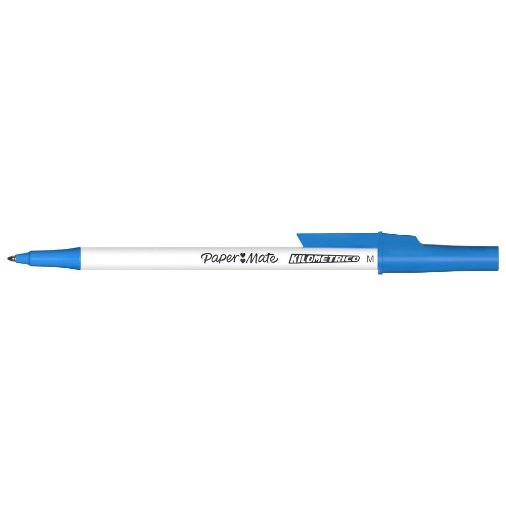 2 Paper Mate Kilometrico Ballpoint Pens 1mm Blue 10 Pack, 2 of 6