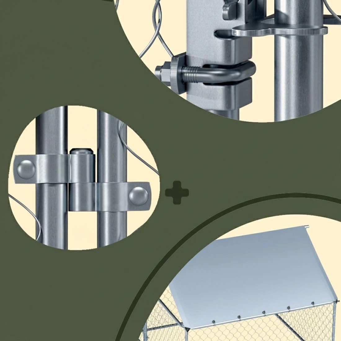 6 i.Pet Dog Kennel Large House XL Pet Run Cage Puppy Outdoor Enclosure With Roof - Silver, 6 of 6