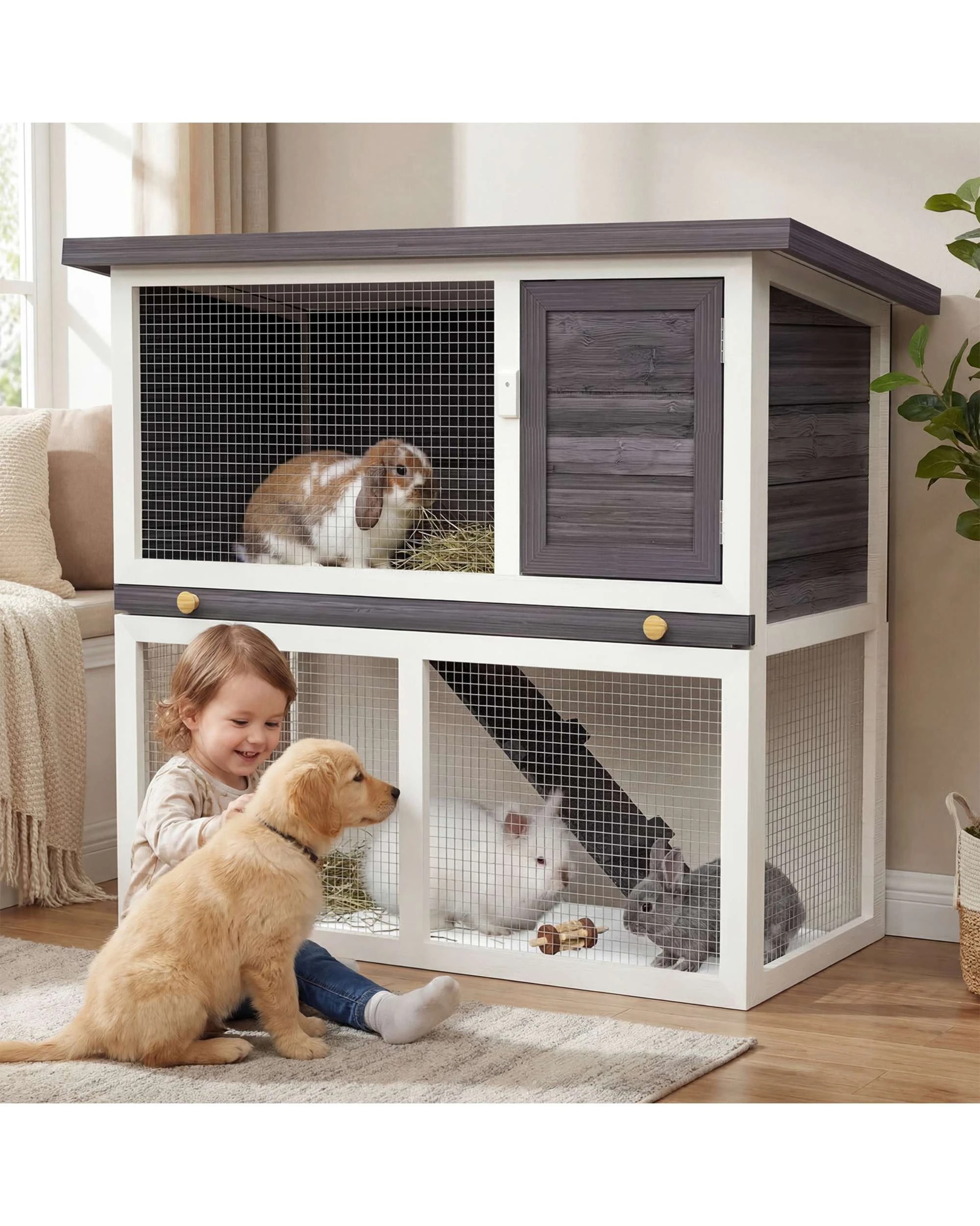 3 Advwin Rabbit Hutch Chicken Coop Pet House, 3 of 9