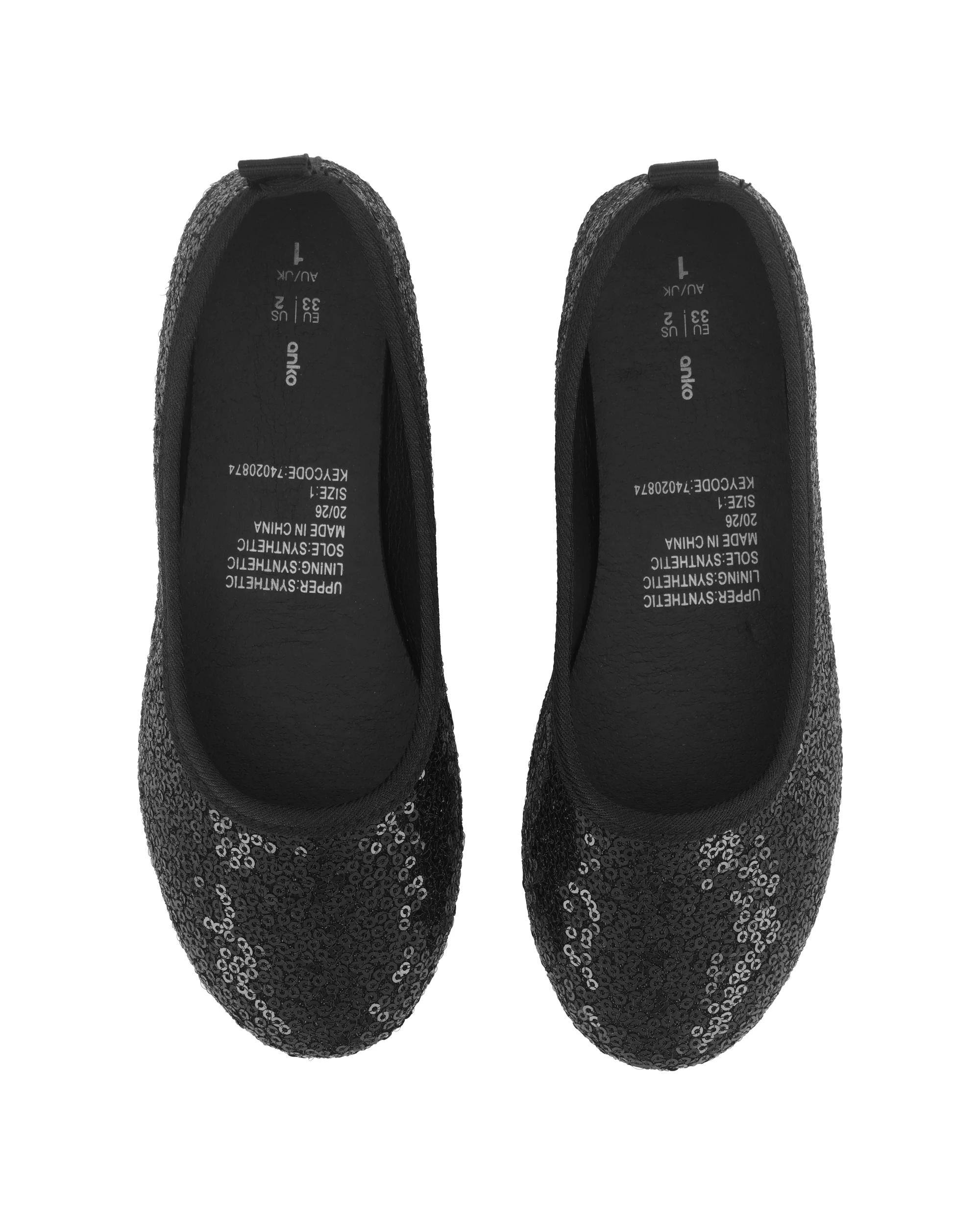 2 Senior Sequin Flats Black Sqn, 2 of 5