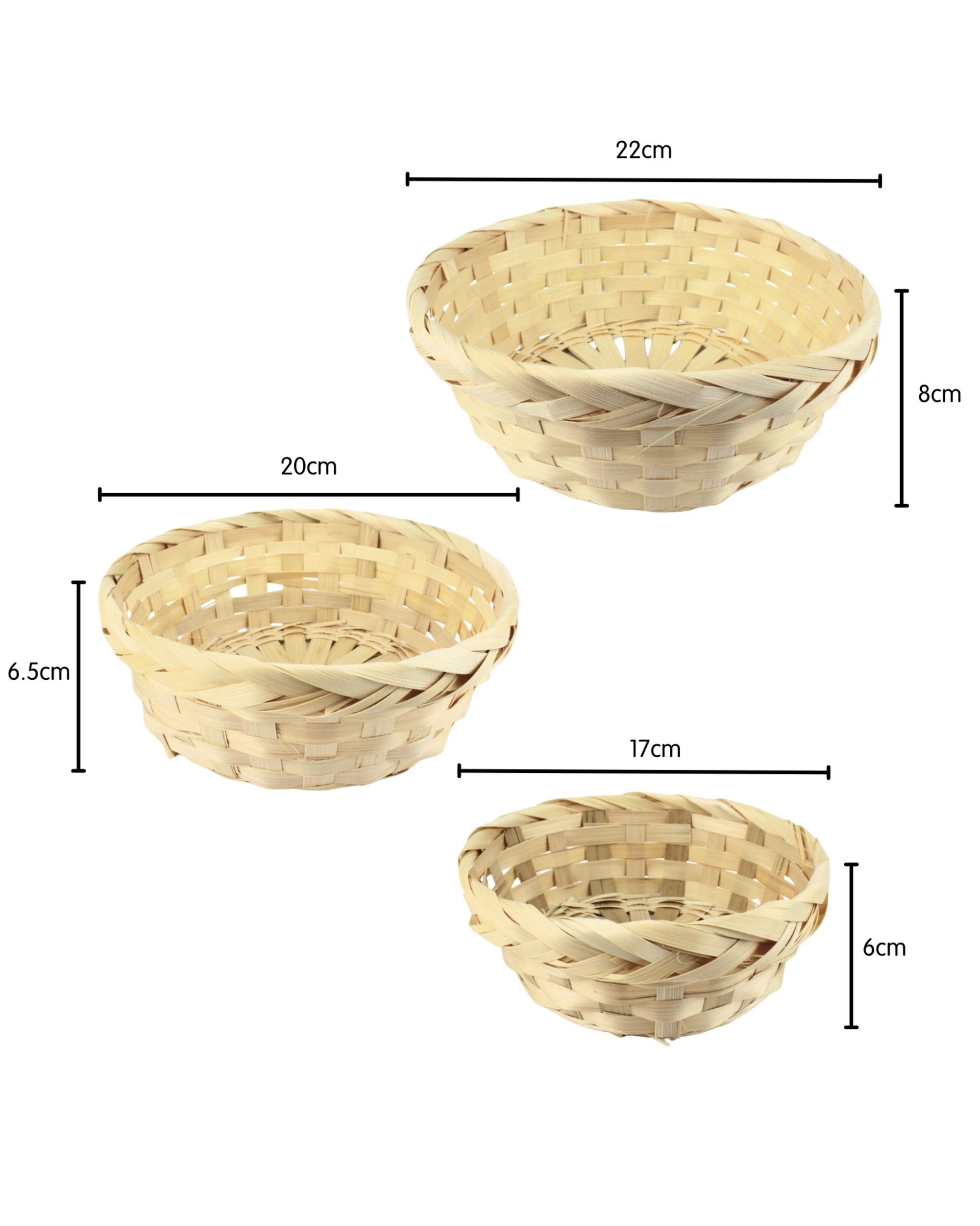 2 Party Maker Bamboo Round Woven Gift Baskets Pack of 3 - Natural, 2 of 3