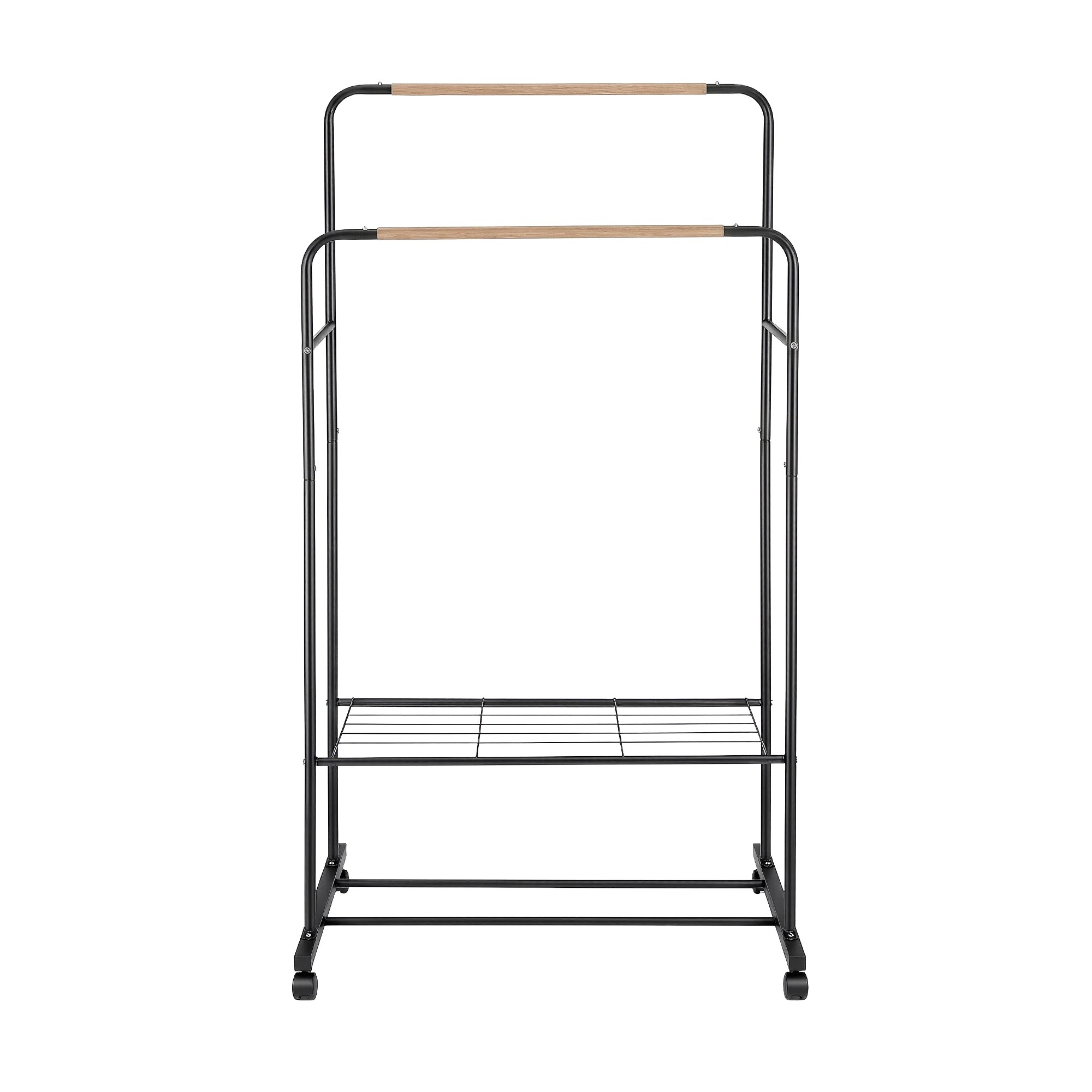 2 Artiss Clothes Rack Double Rod Airer Rail Coat Stand Adjustable - Black, 2 of 4