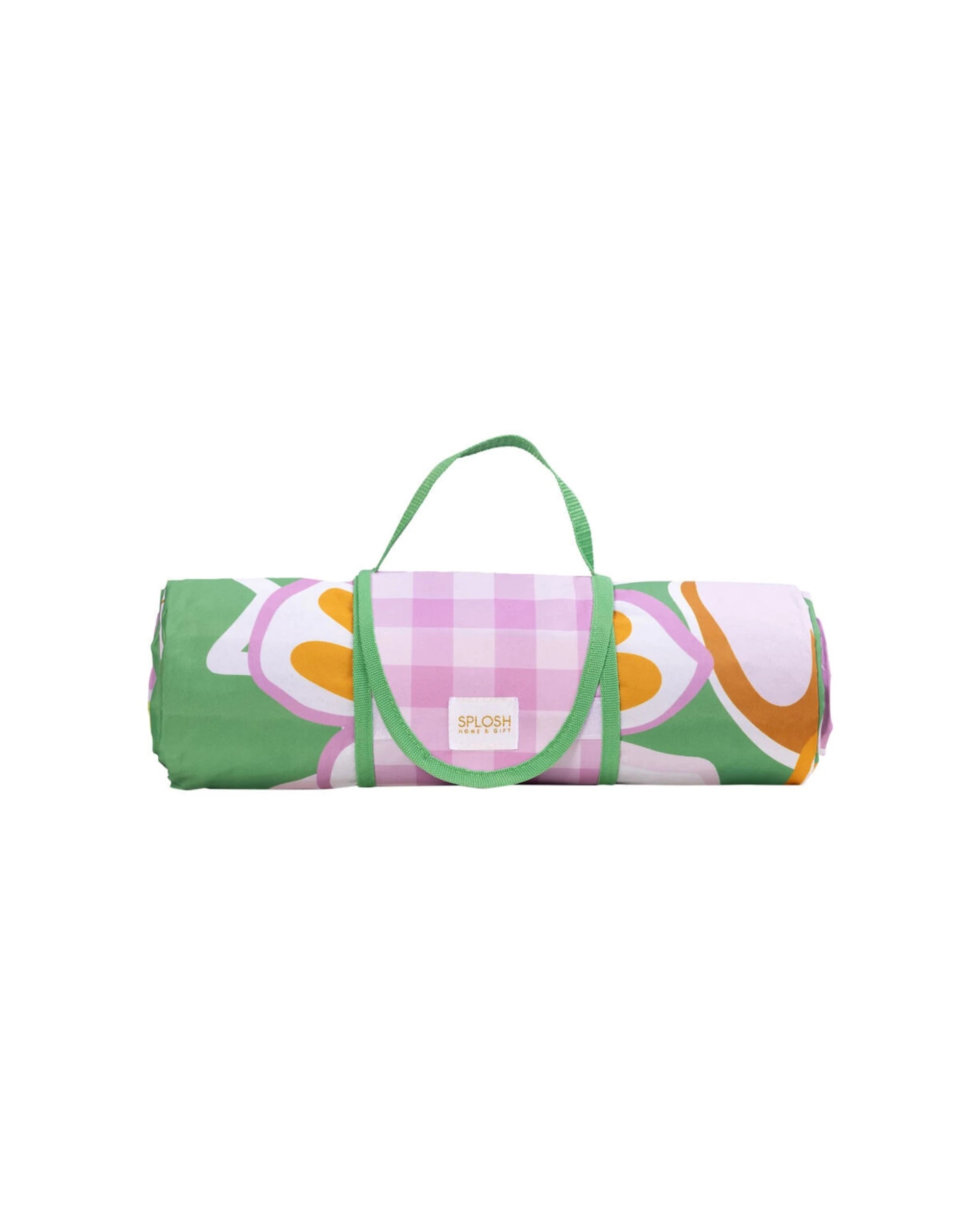 2 Splosh Summer Pop Rectangle Outdoor Picnic Mat With Handle 200x145cm - Green, 2 of 4