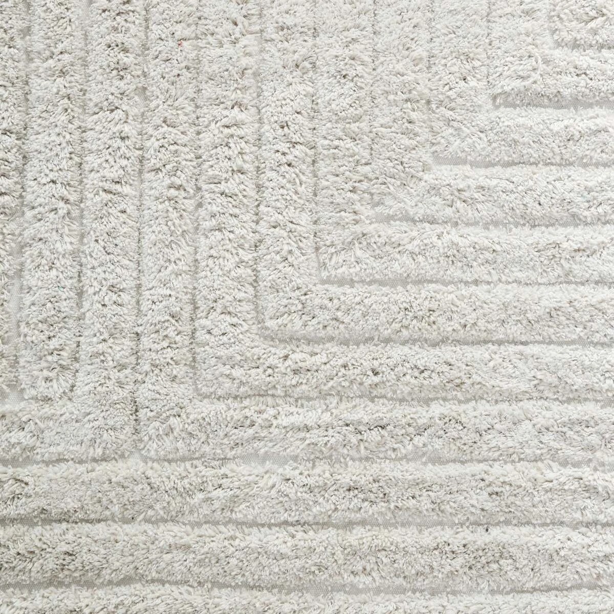 4 Linear Wool Blend Rug - White, Large - 235cm x 160cm, 4 of 9