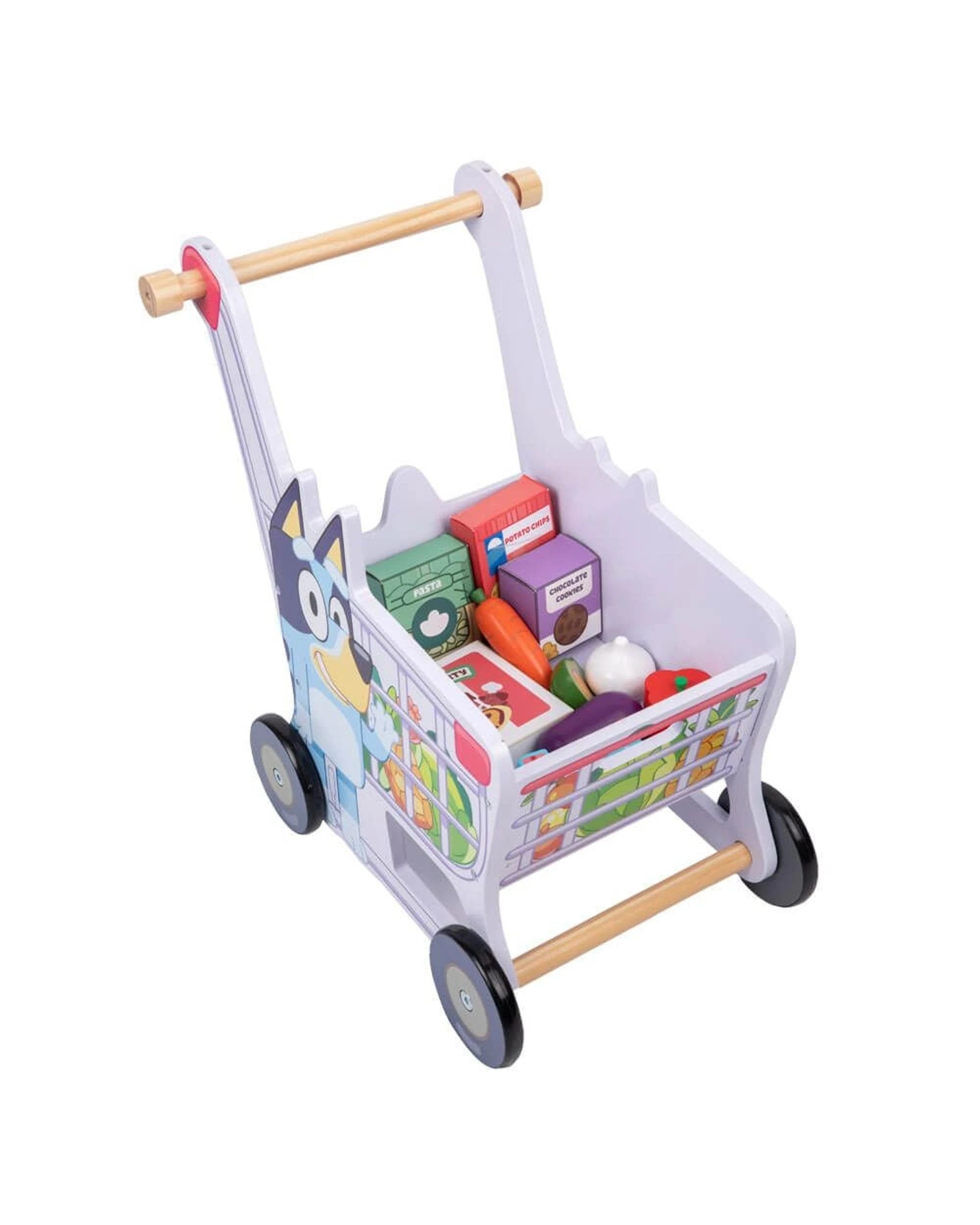 3 Bluey Wooden Shopping Trolley Playset, 3 of 4