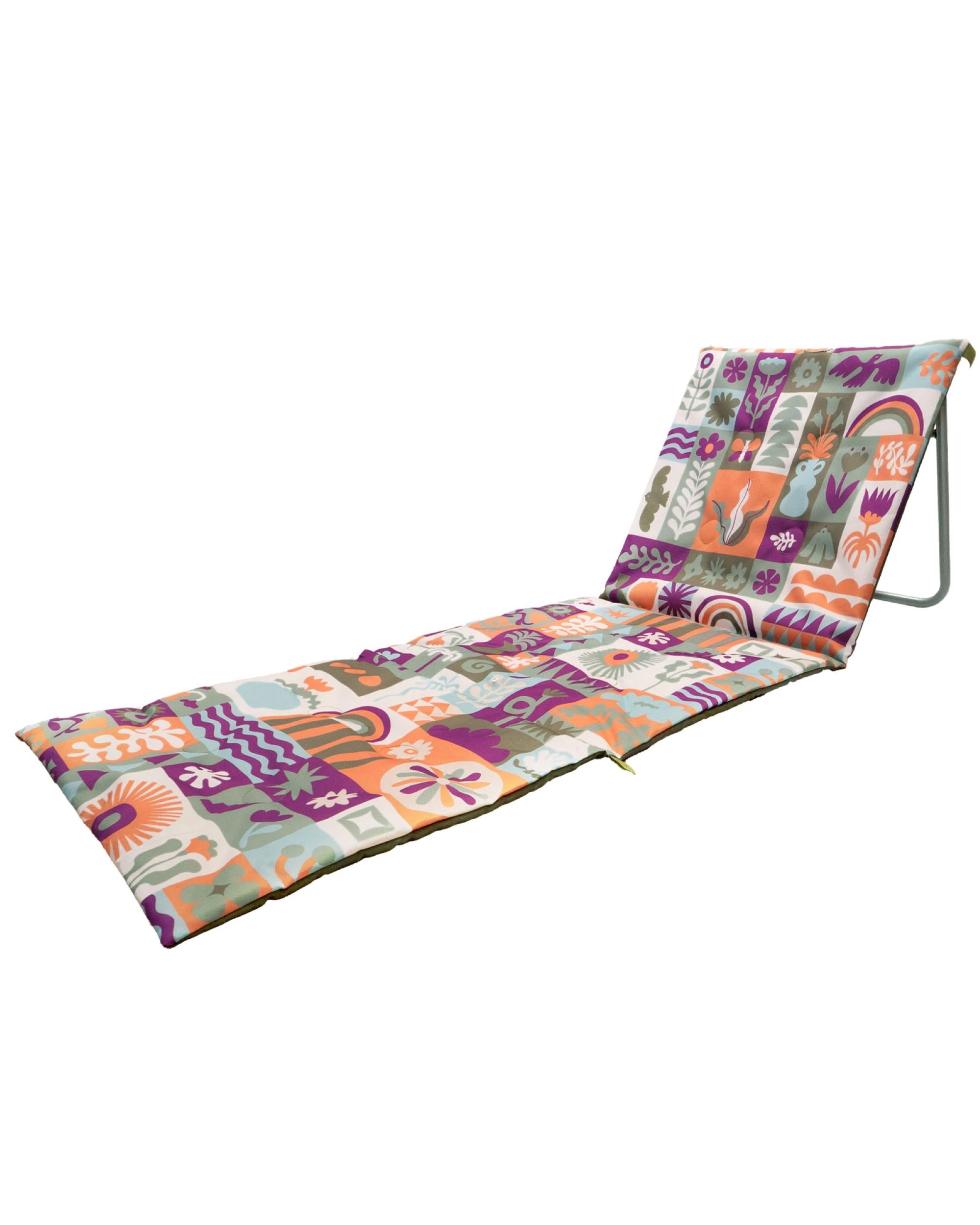 1 Bambury Zippora Foldable Carry Strap Padded Beach Lounger - Multi, 1 of 5