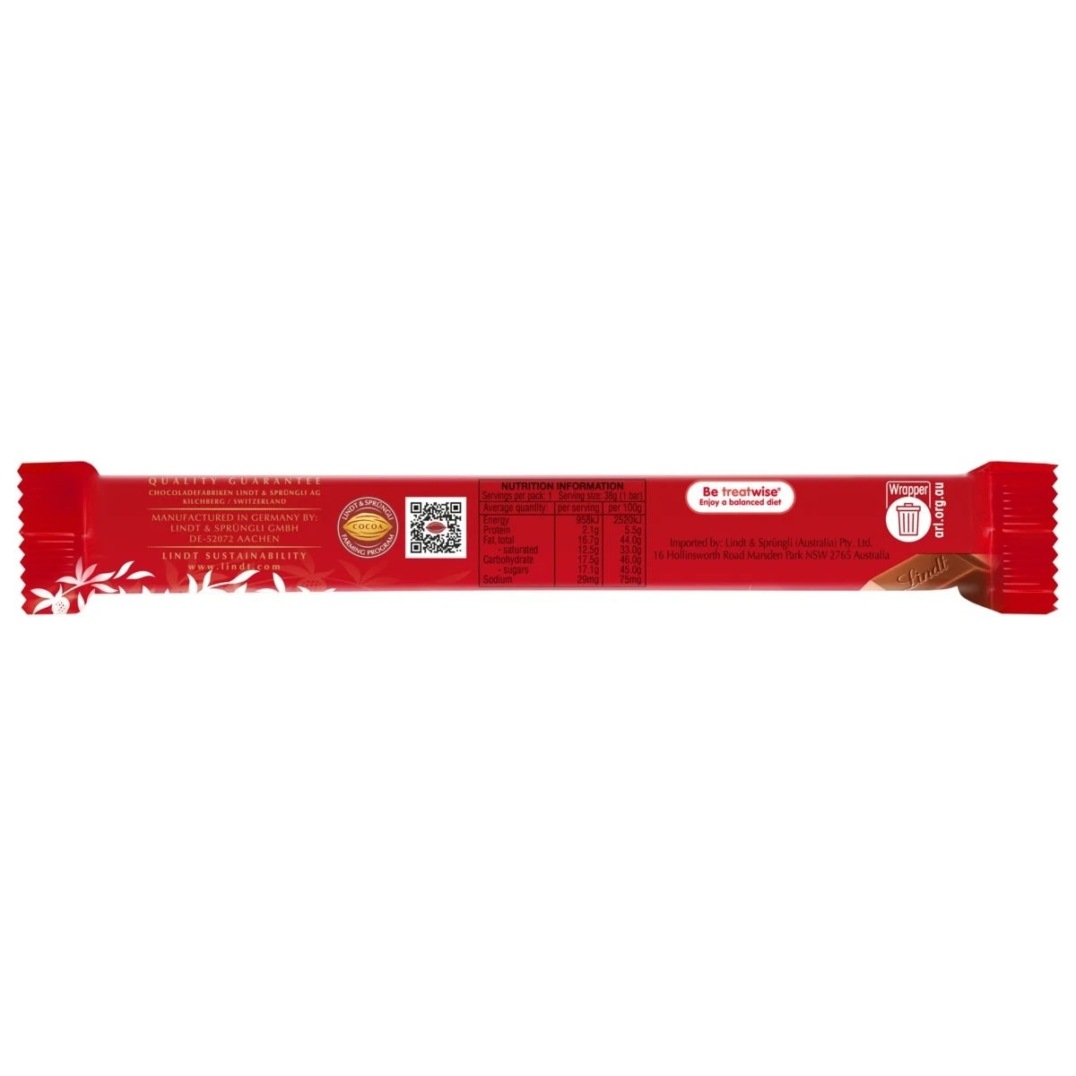 2 Lindt LINDOR Milk Chocolate Bar 38g, 2 of 5