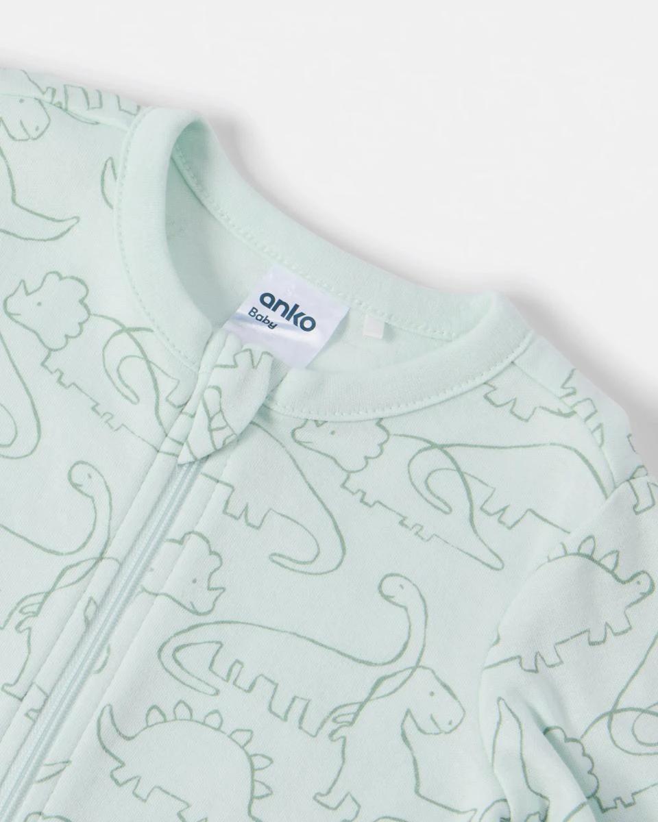 5 3 Pack Cotton Coveralls Green Dino, 5 of 5