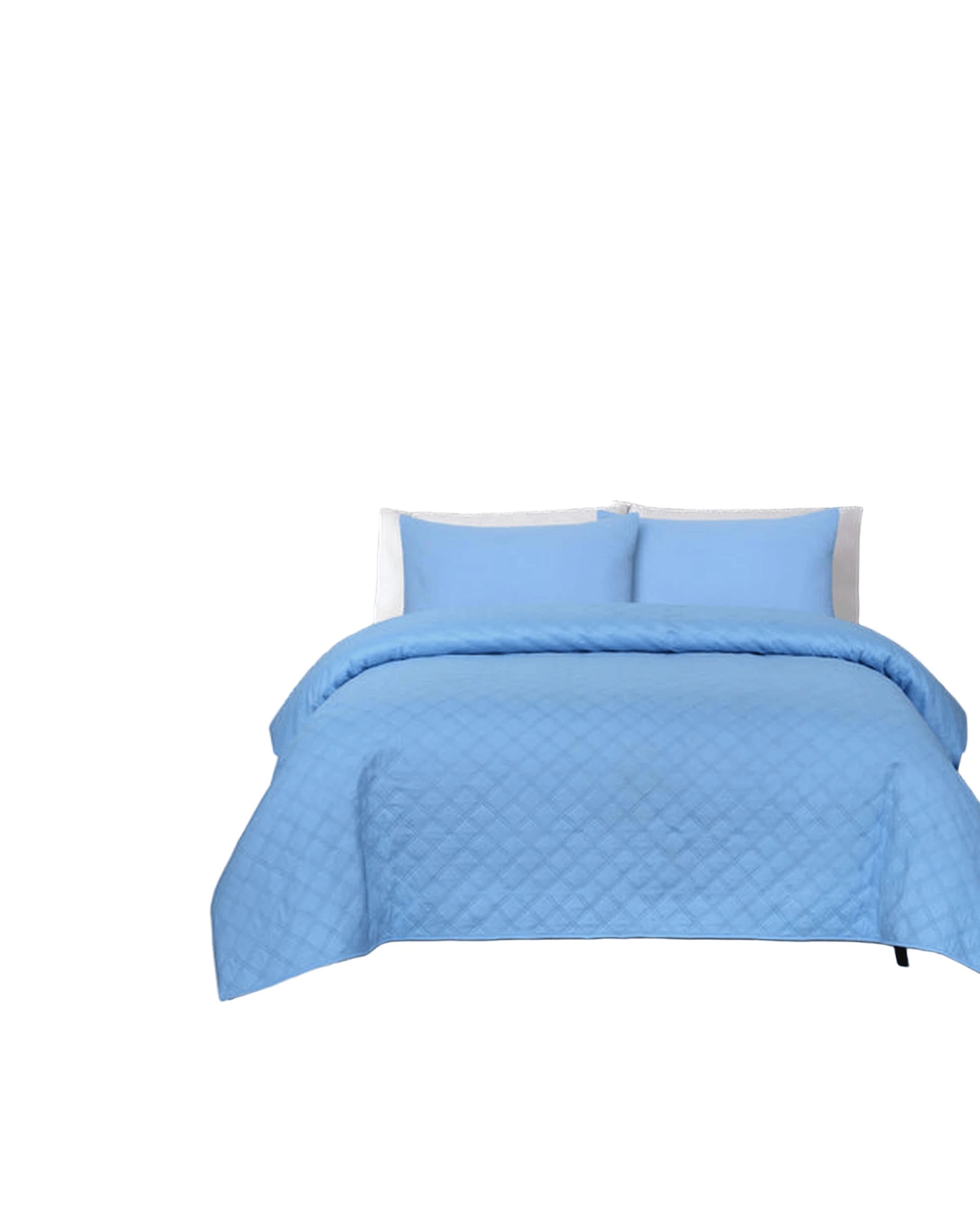 1 Amsons Ultrasonic Double Coverlet Set - Super King Bed - Blue, 1 of 2