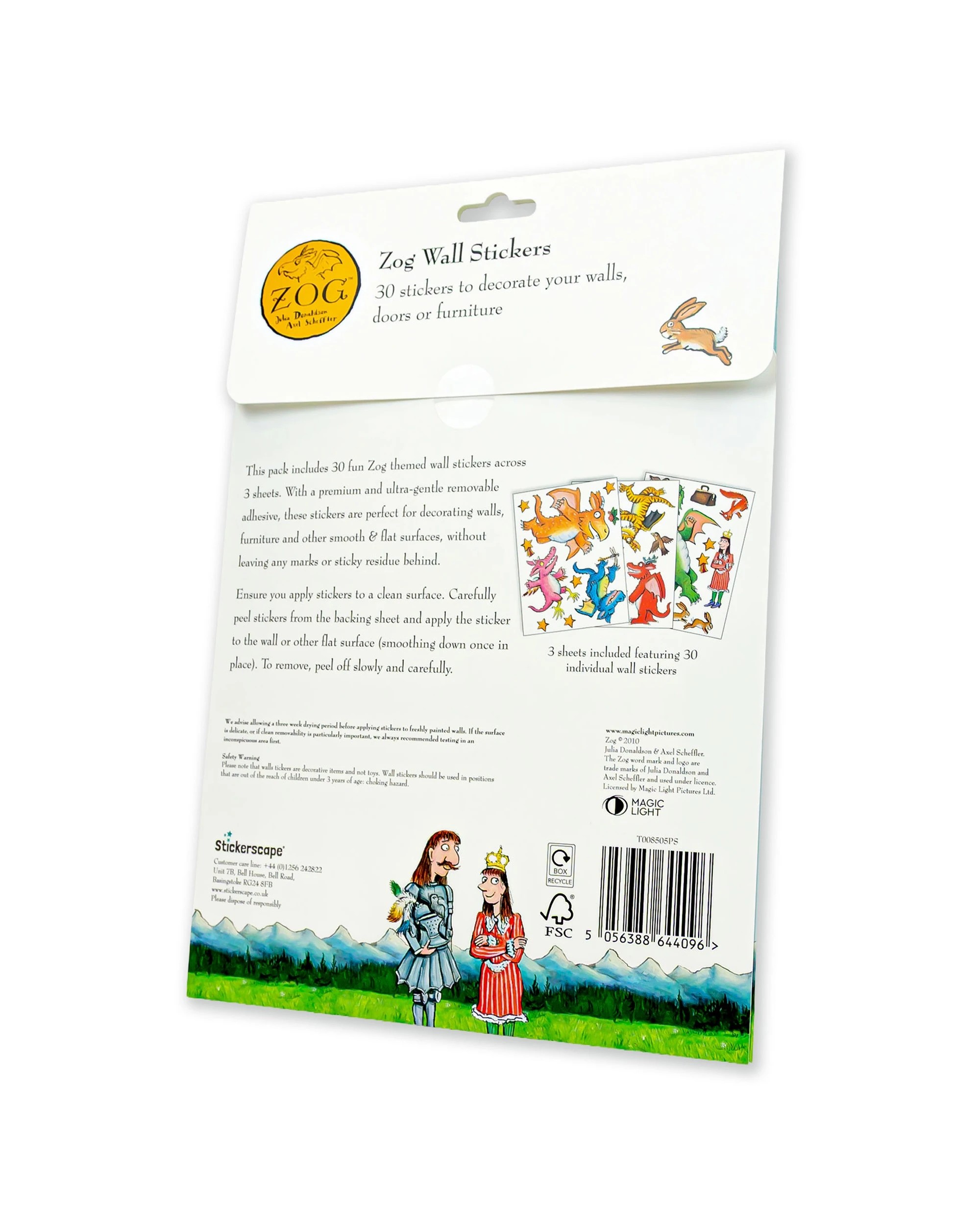 2 Stickerscape A4 Zog Nursery Playroom Decorative Stickers Wall Decals, 2 of 4