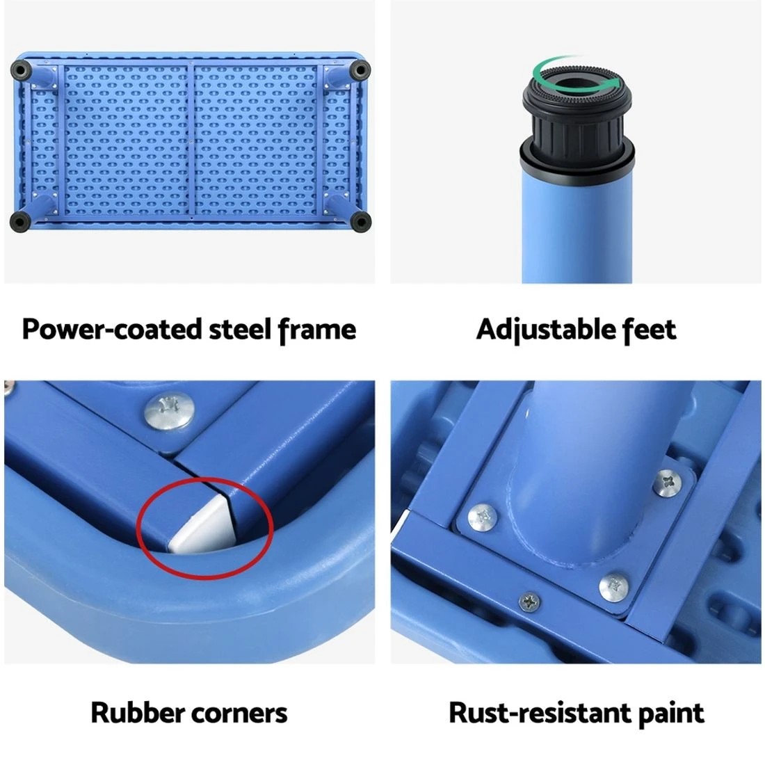 4 Keezi Kids Table Plastic Square Activity Study Desk 60X120CM - Blue, 4 of 5