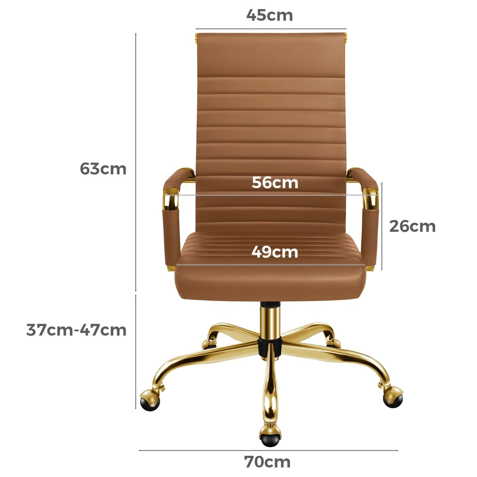 8 Alfordson Office Chair Padded Seat Ergonomic Executive Computer Study Gaming - Brown, 8 of 10