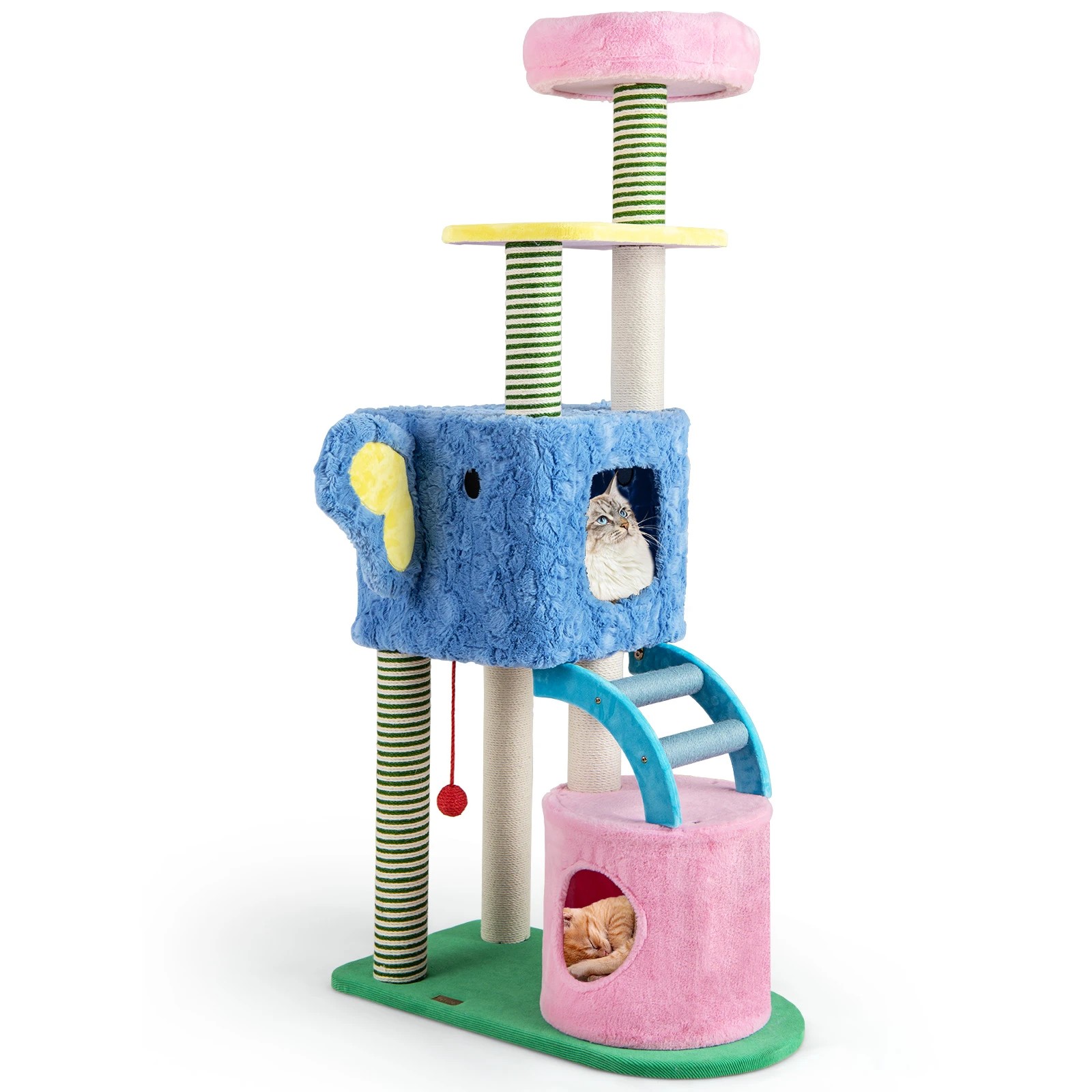 6 Costway Elephant Themed Cat Tree Multi-level Cat Kitty Tower Scratching Posts, 6 of 6