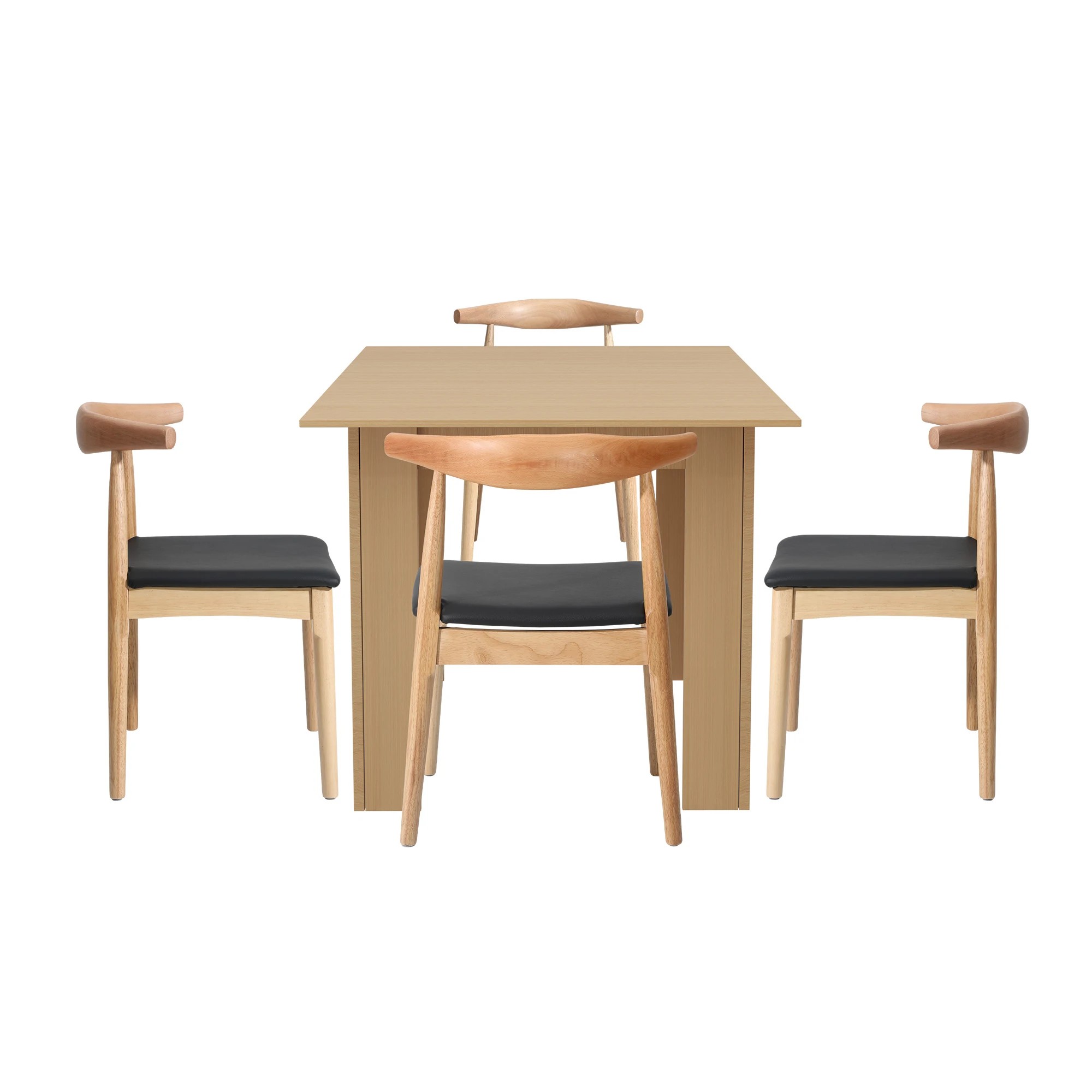 6 Oikiture 5pcs Dining Table Set 1.6m Extendable Dining Table And Chairs Pu Leather Padded Seat
 - Multi, 6 of 8