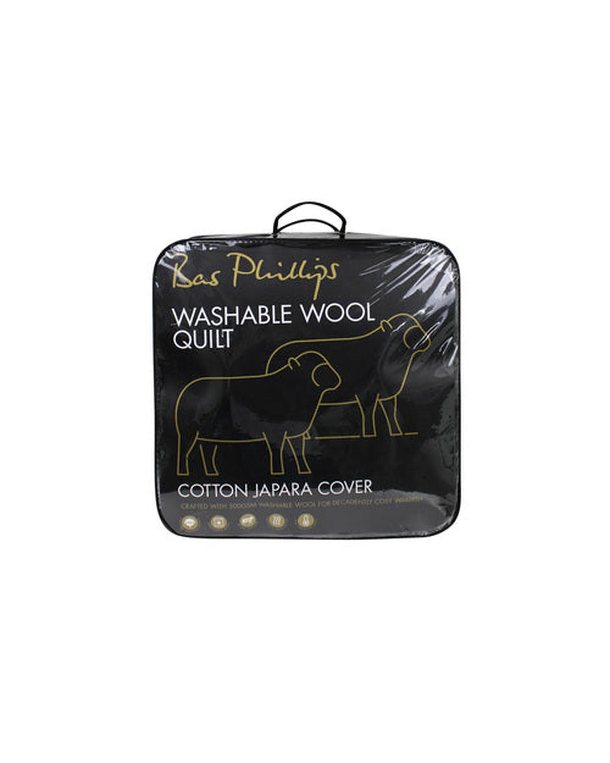 1 Bas Phillips Washable Wool Quilt 500gsm - Double (180 x 210 cm) - White, 1 of 6