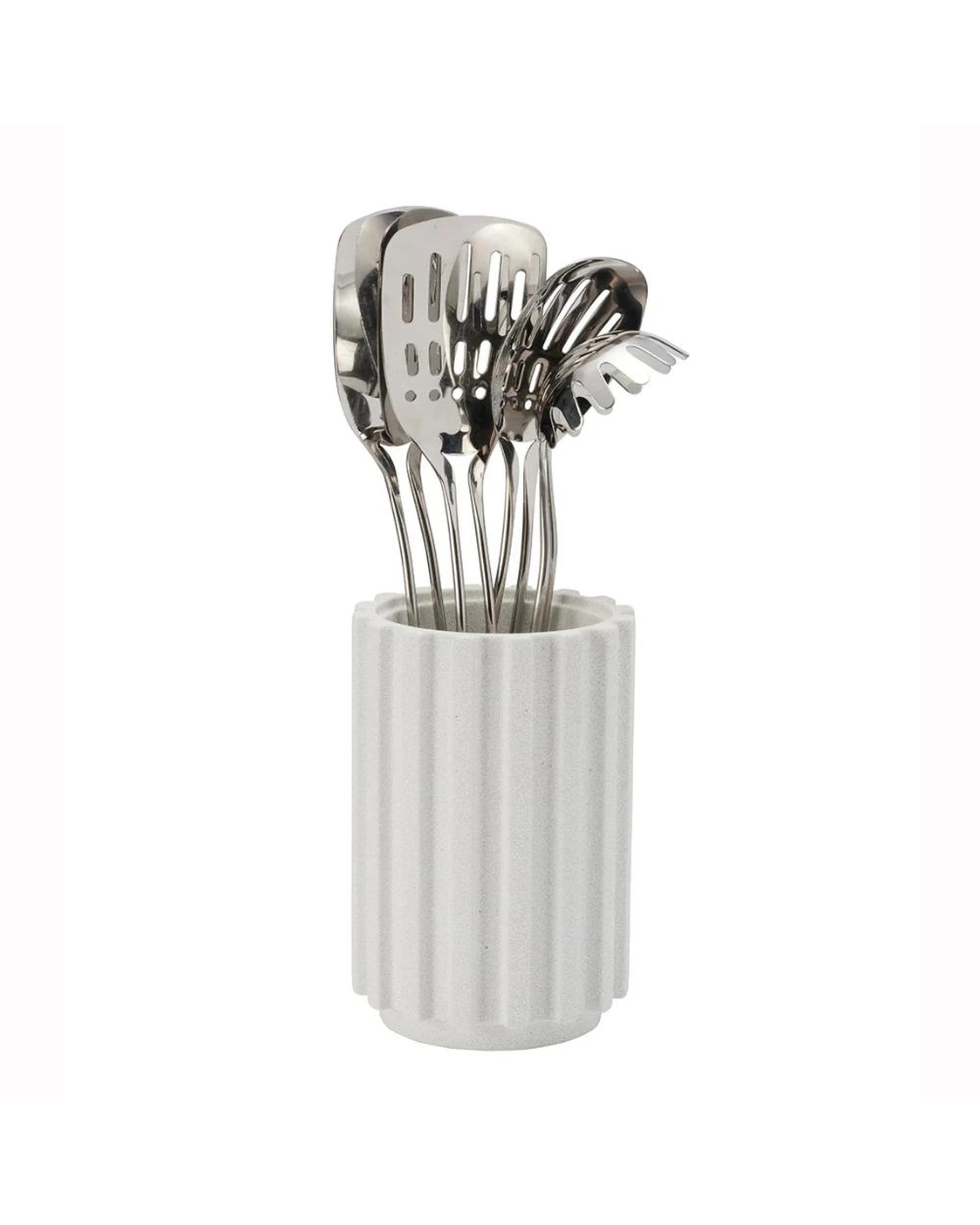 1 Furi Pro Radial Stone Utensil Holder Snow Terrazzo, 1 of 3