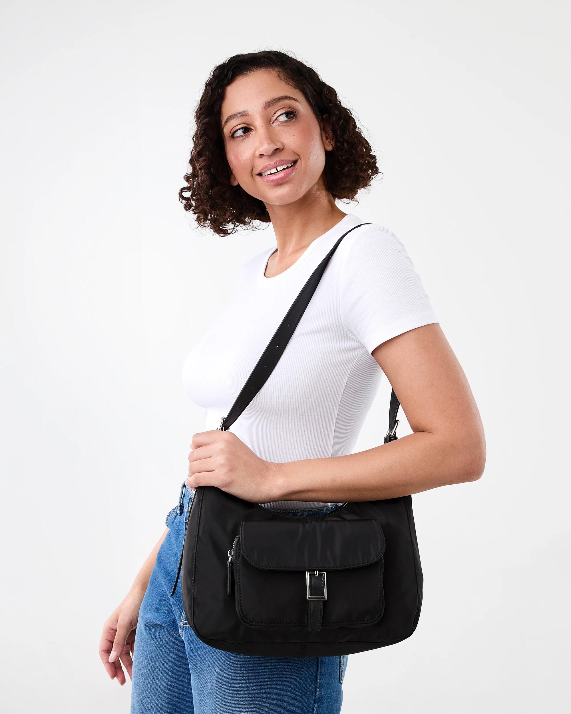 7 Nylon Pocket Crossbody Bag Black, 7 of 7