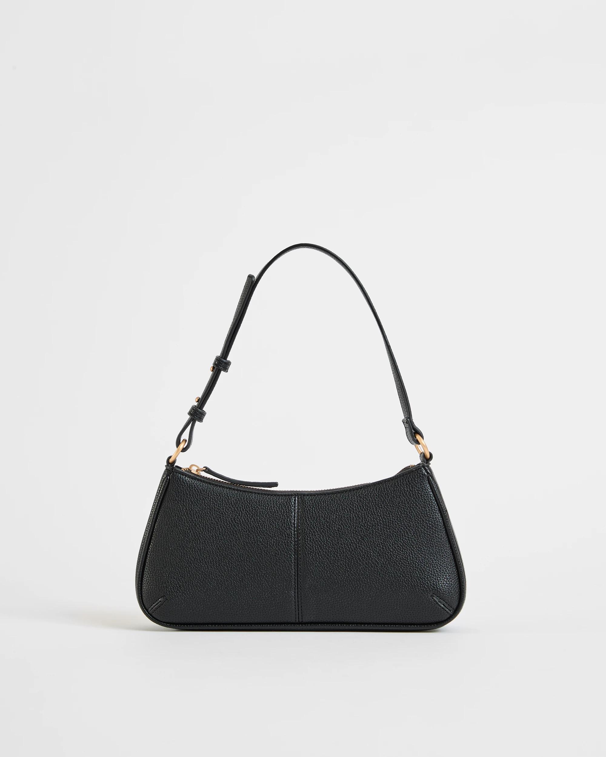1 Target Woman Mini Seamed Pebble Shoulder Bag BLACK, 1 of 2