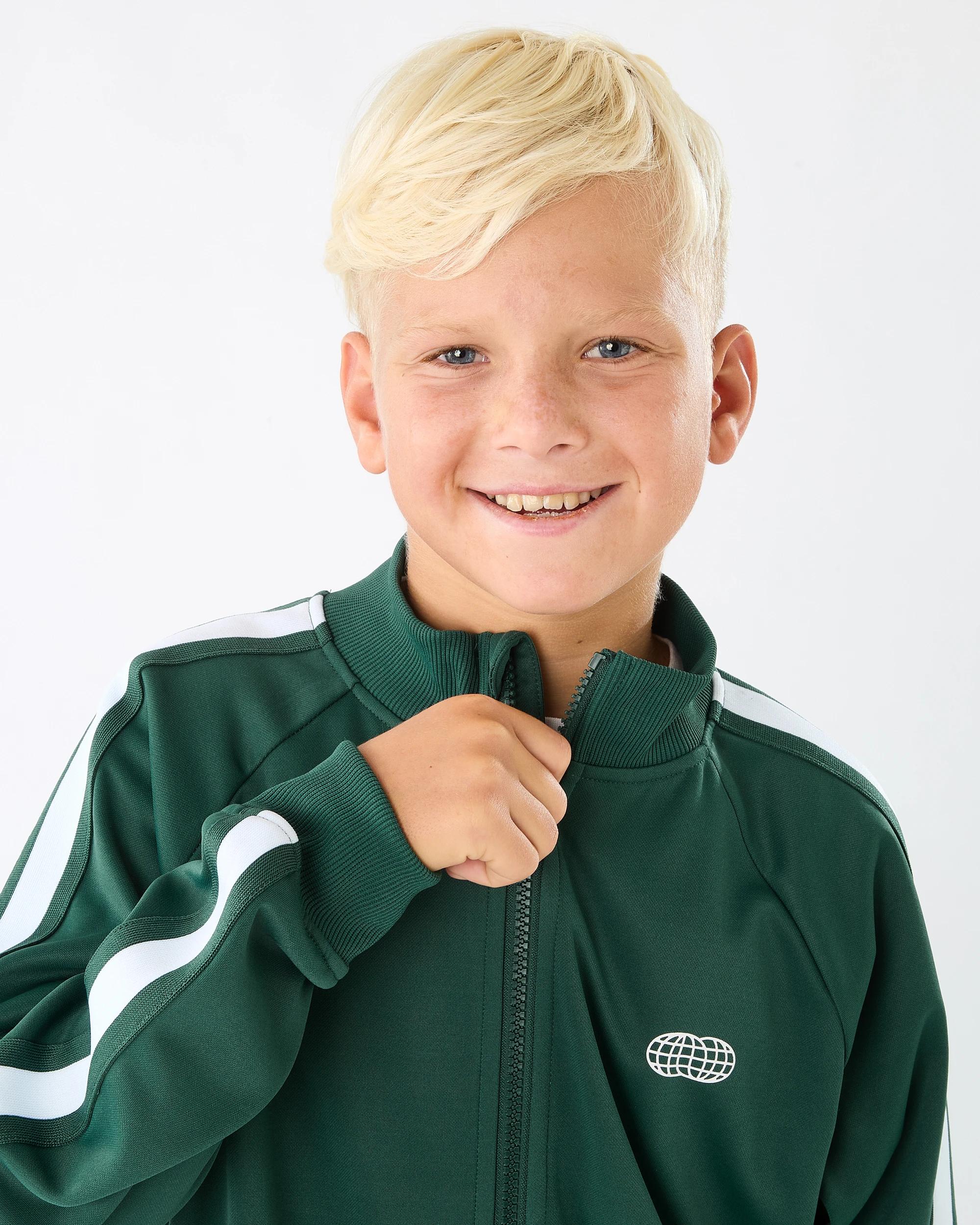 3 Tricot Zip Through Sweatshirt Grn Globe, 3 of 9