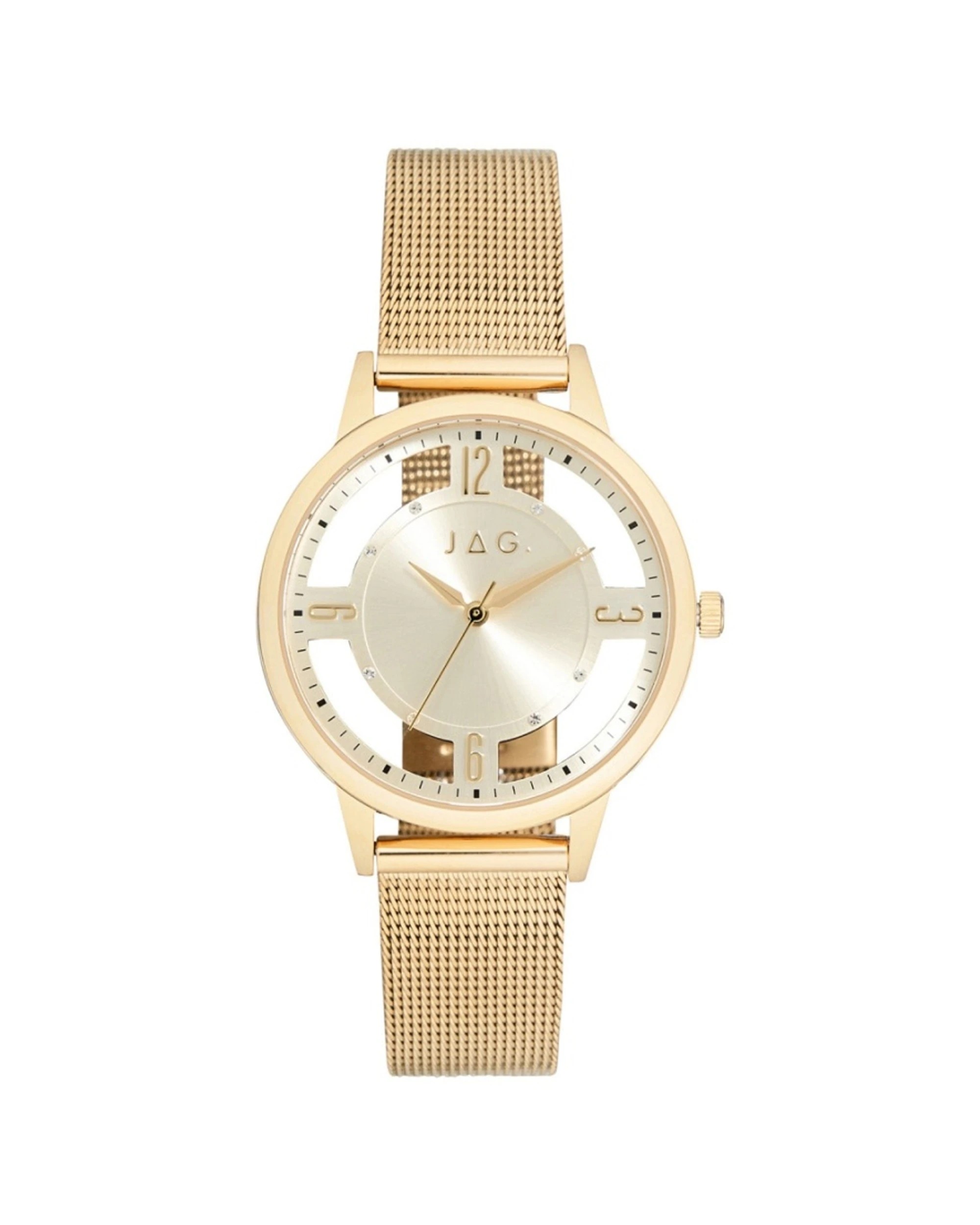 1 JAG Como Gold Stainless Steel Mesh Band 36mm Watch 50m Water Resistant, 1 of 2