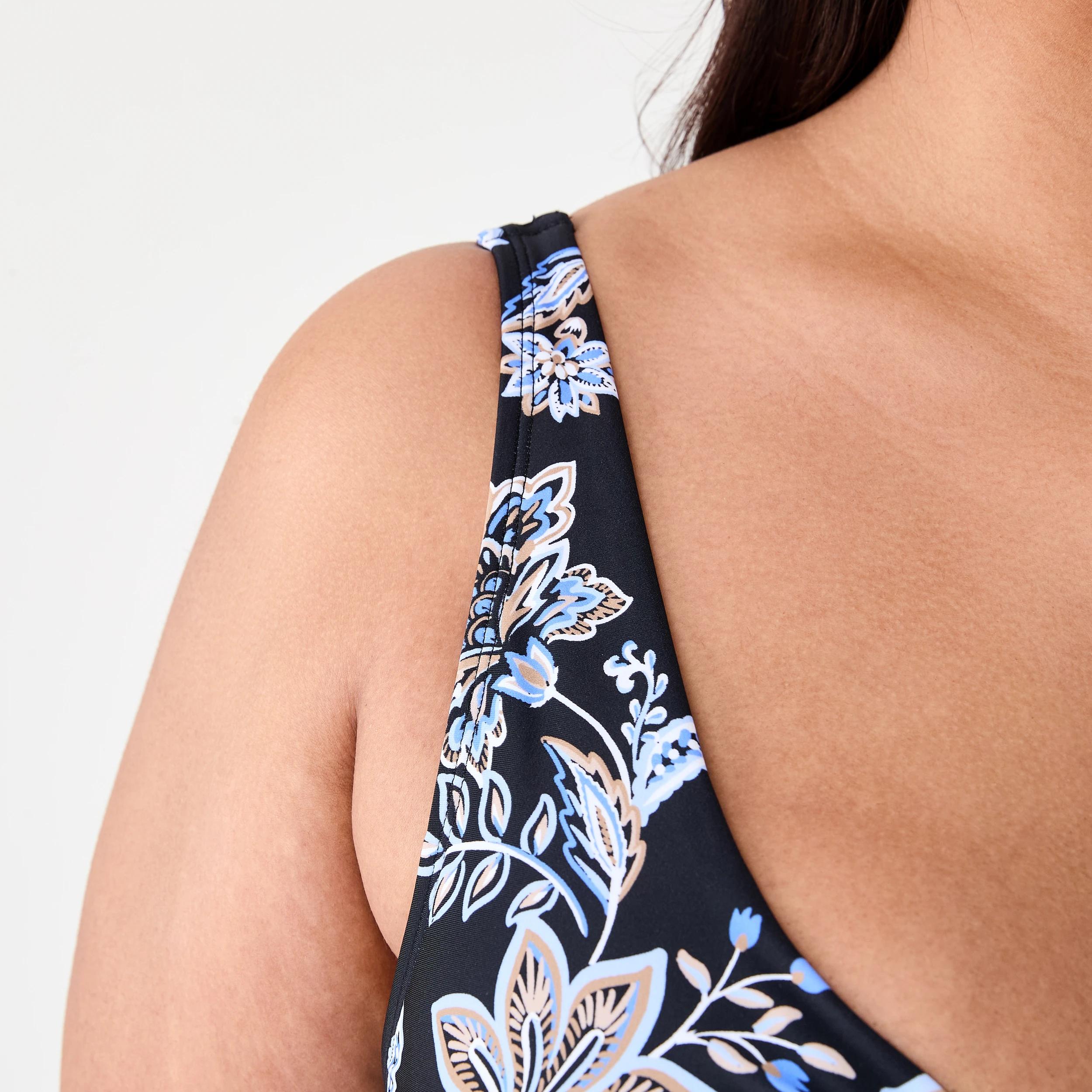5 Curve Gathered One Piece Bather Blk Chintz, 5 of 6