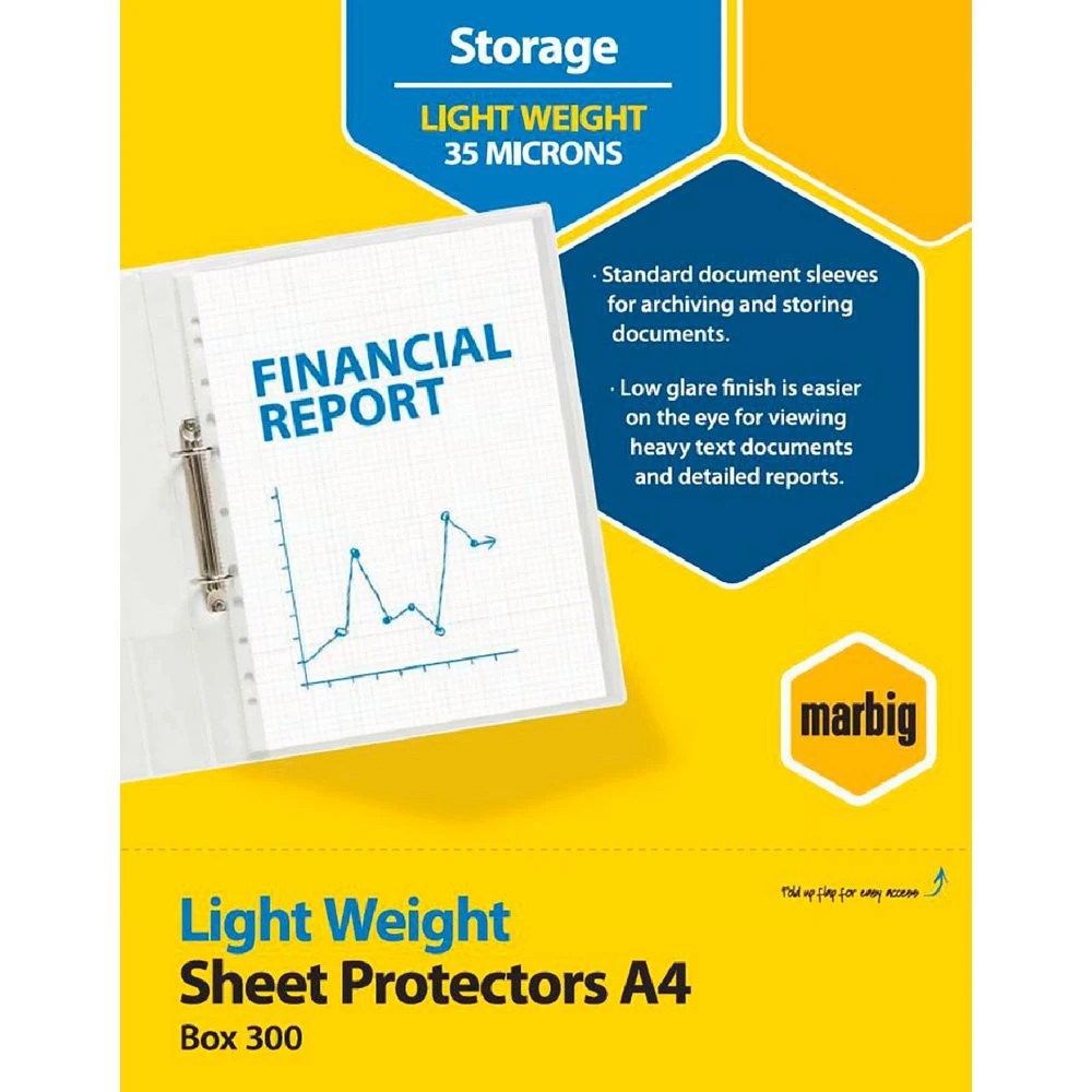 1 Marbig Sheet Protector A4 Light Weight 300 Pack, 1 of 1