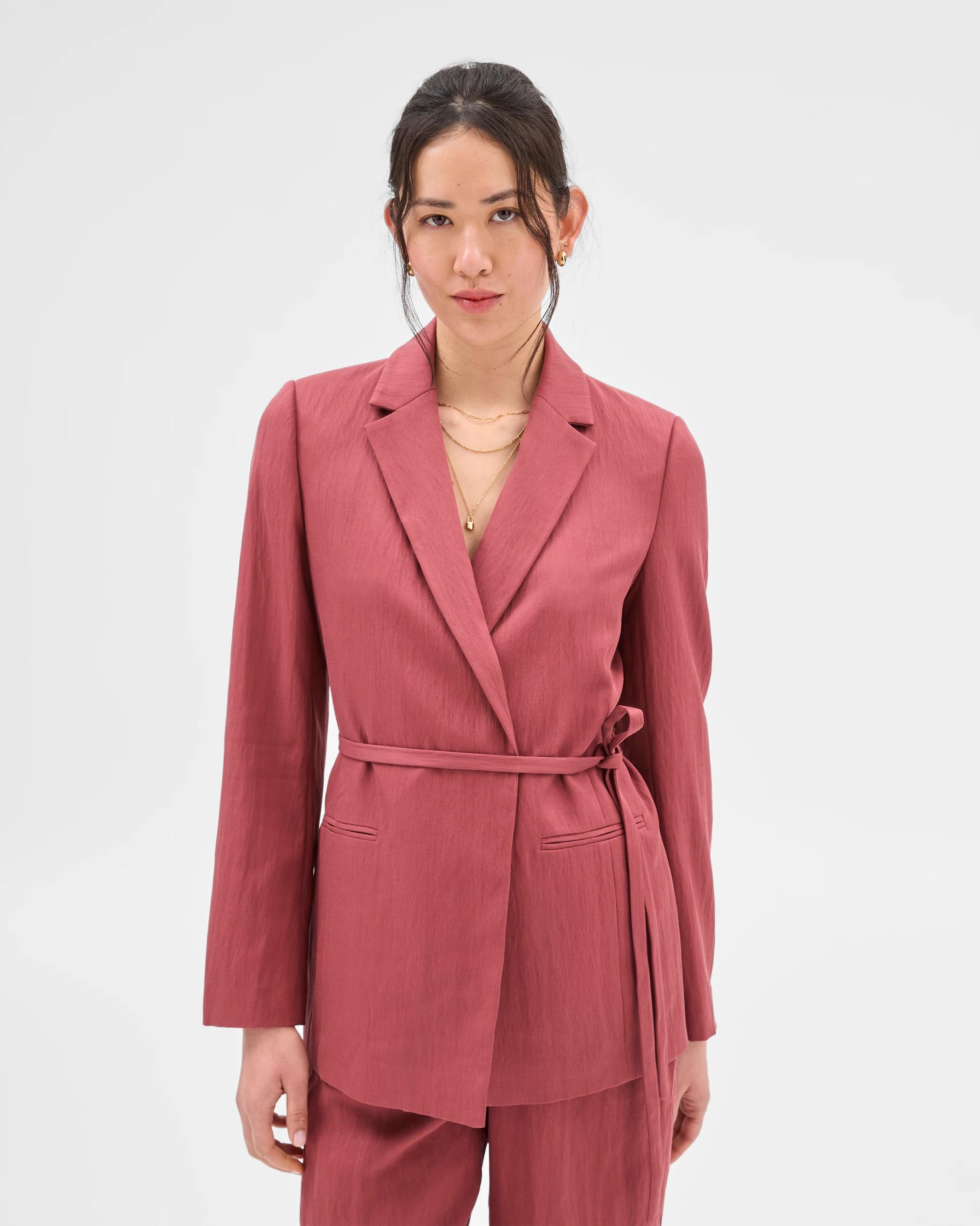 1 Fluid Tie Front Blazer - Preview TERRACOTTA, 1 of 7