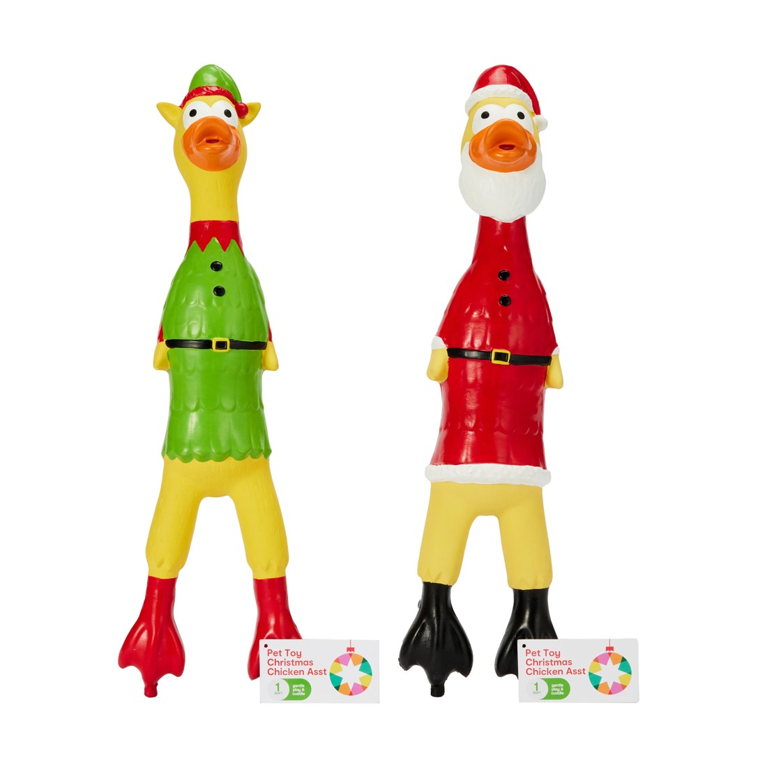 4 Pet Toy Christmas Chicken - Assorted, 4 of 4