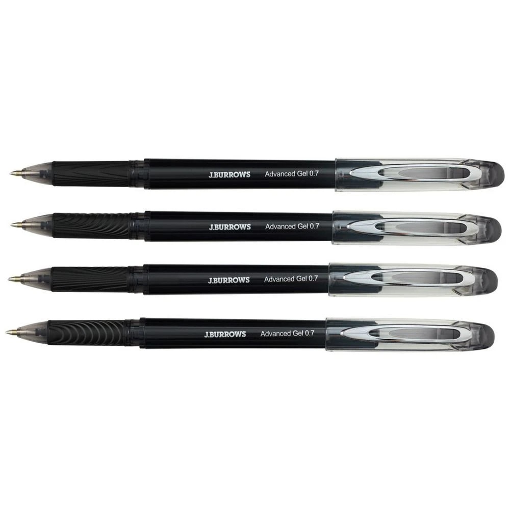 3 J.Burrows Gel Pen 0.7mm Black 4 Pack, 3 of 5