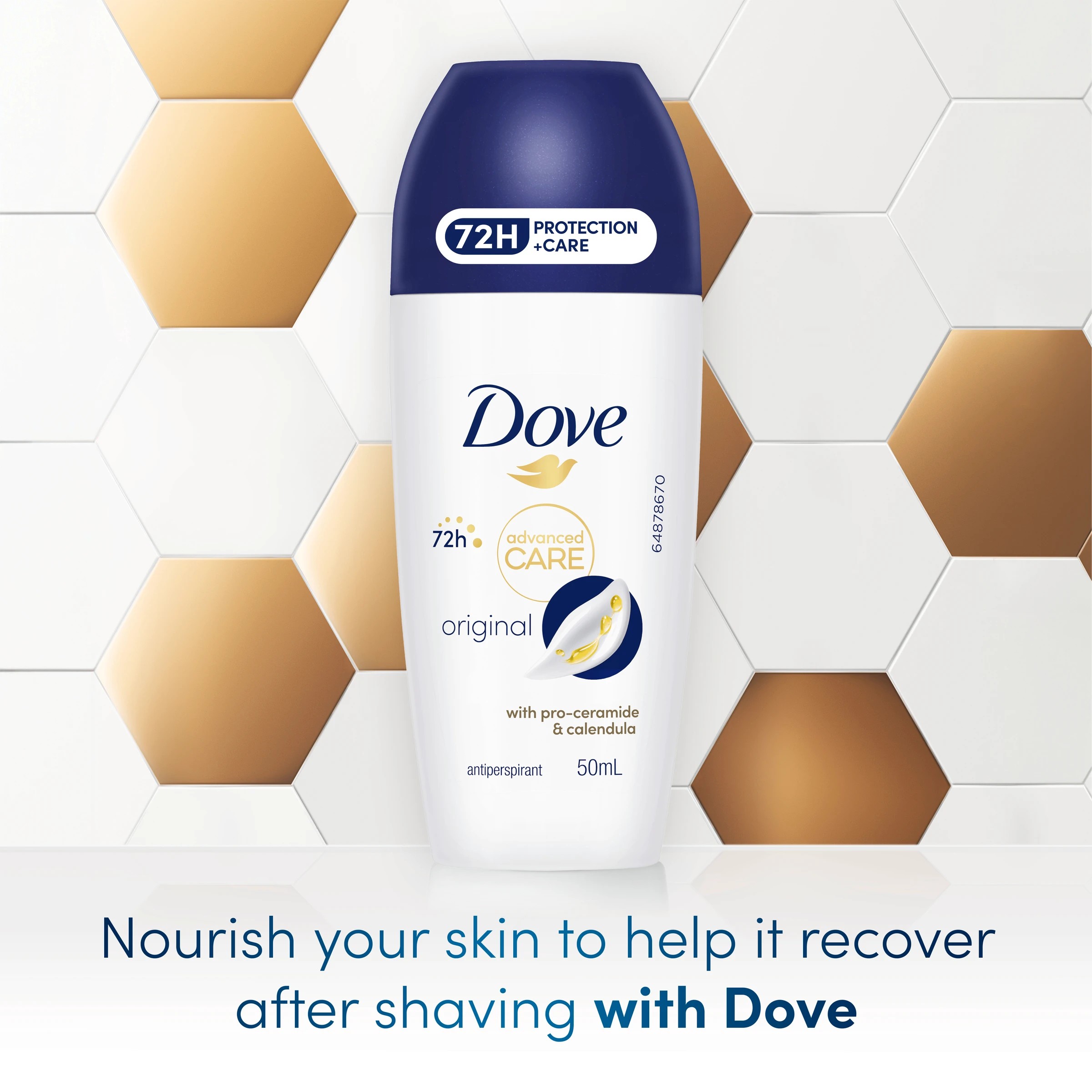 5 Dove Advanced Care Original Antiperspirant Deodorant Roll-On 50ml - Pro-Ceramide and Calendula, 5 of 6