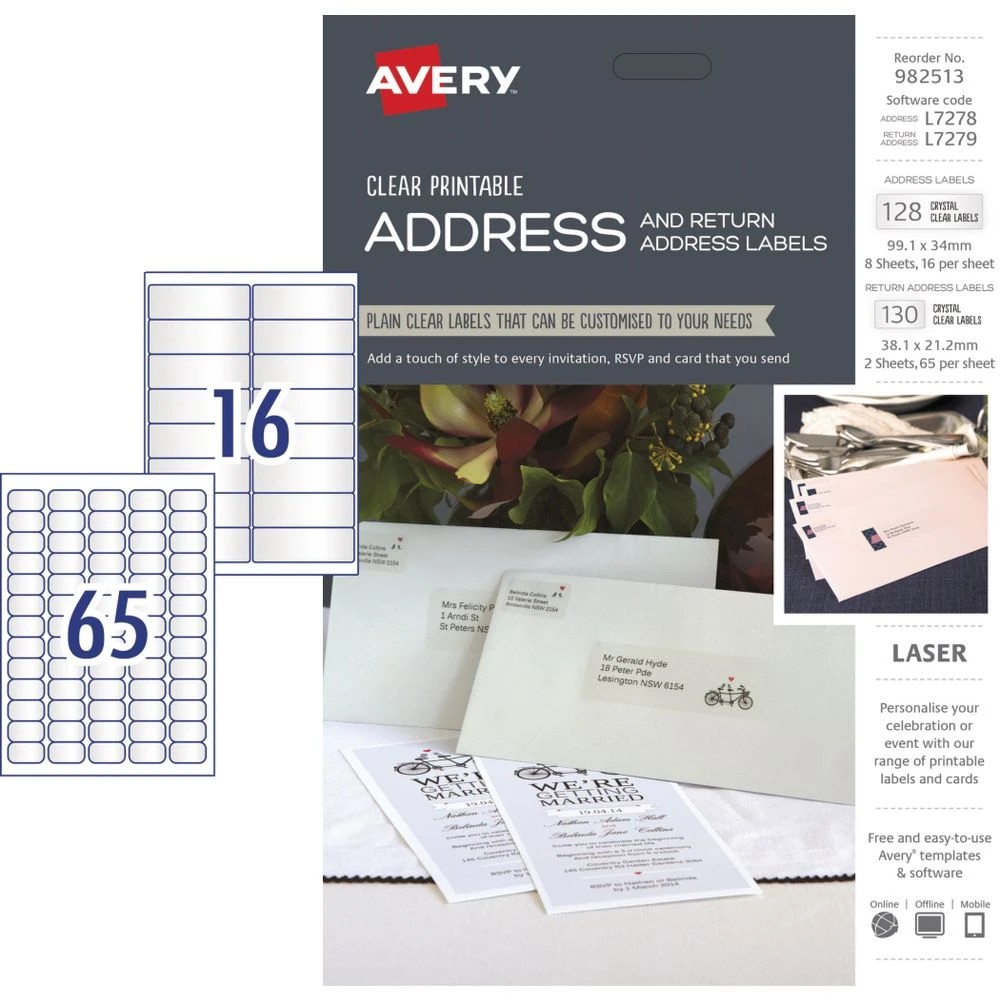 4 Avery Crystal Clear Address Labels Kit 258 Pack, 4 of 4