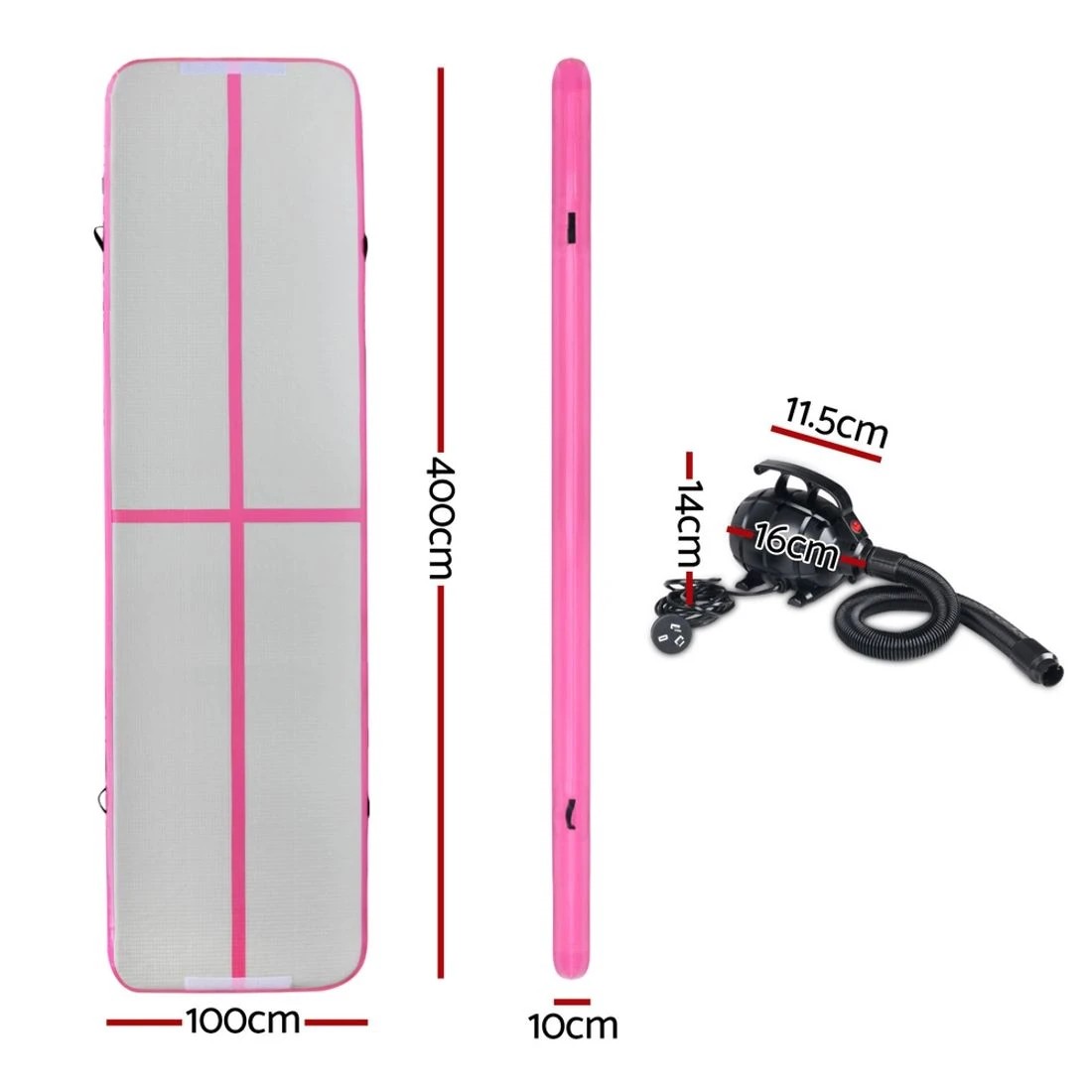 2 Everfit 4X1M Airtrack Inflatable Air Track Tumbling Mat W/Pump Floor Gymnastics - Multi, 2 of 6