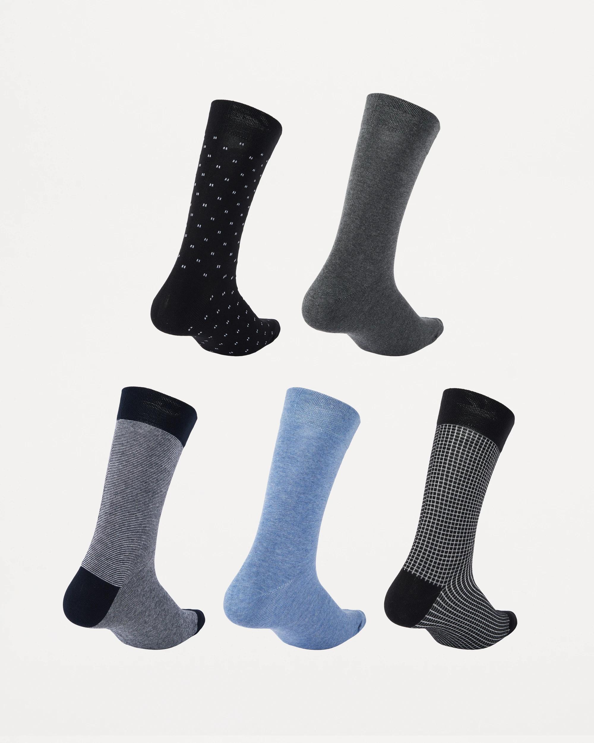 2 5 Pack Business Socks Multi Mix, 2 of 3