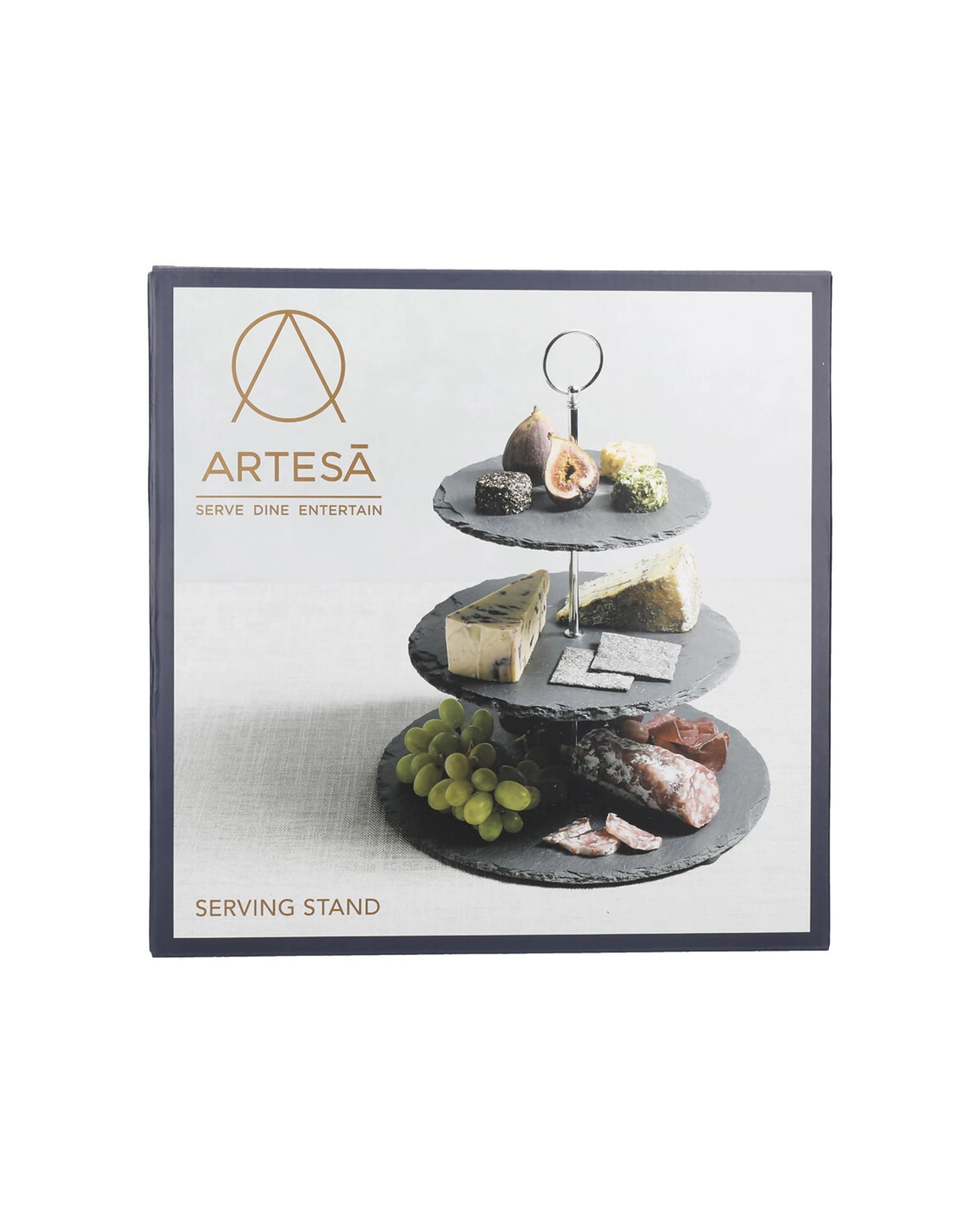4 Artesa Appetiser Rustic Slate 3 Tier Serving Stand Appetisers 34.5x28.5cm - Multi, 4 of 4