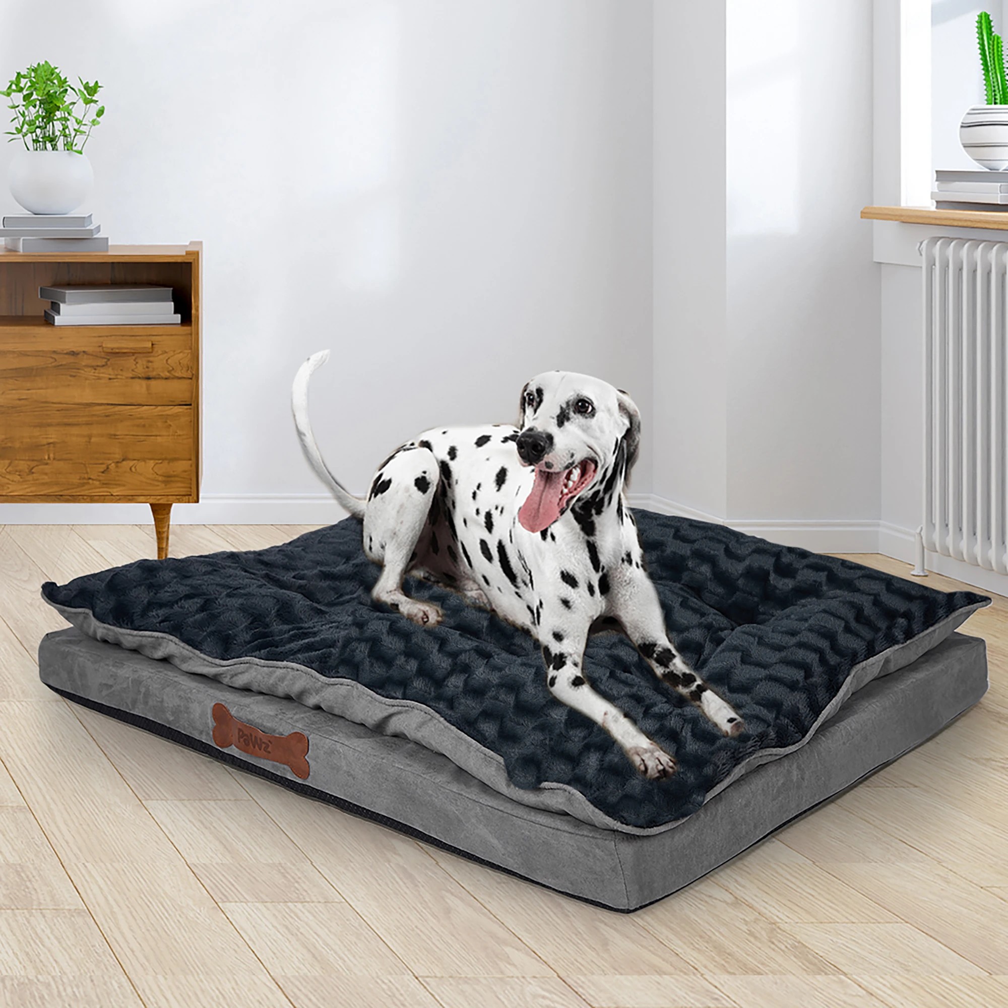 5 PaWz Dog Bed Memory Foam Sofa Mattress for Calming Sleep Dark Grey L, 5 of 5