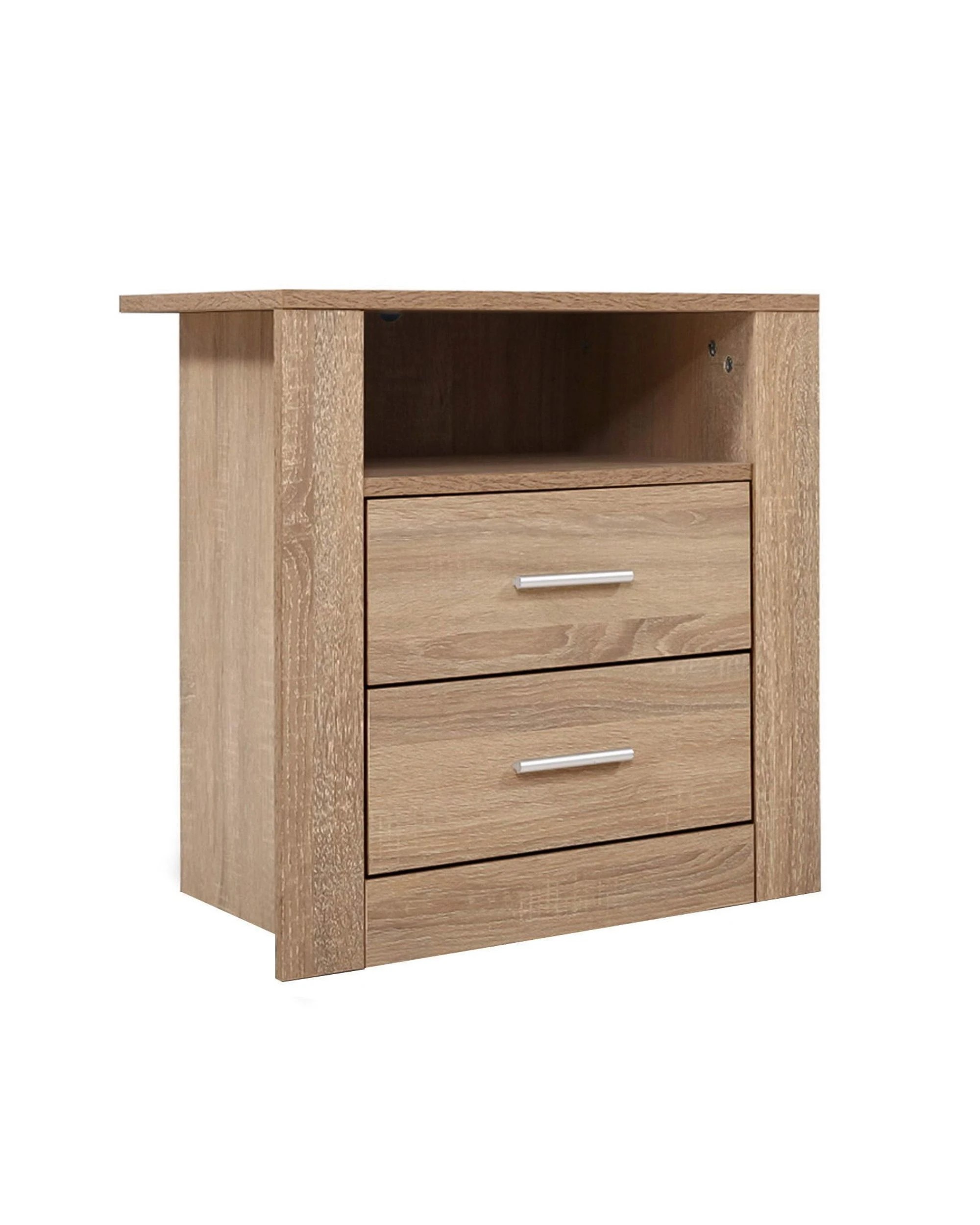 1 Artiss Bedside Table 2 Drawers With Shelf
 - Brown, 1 of 6