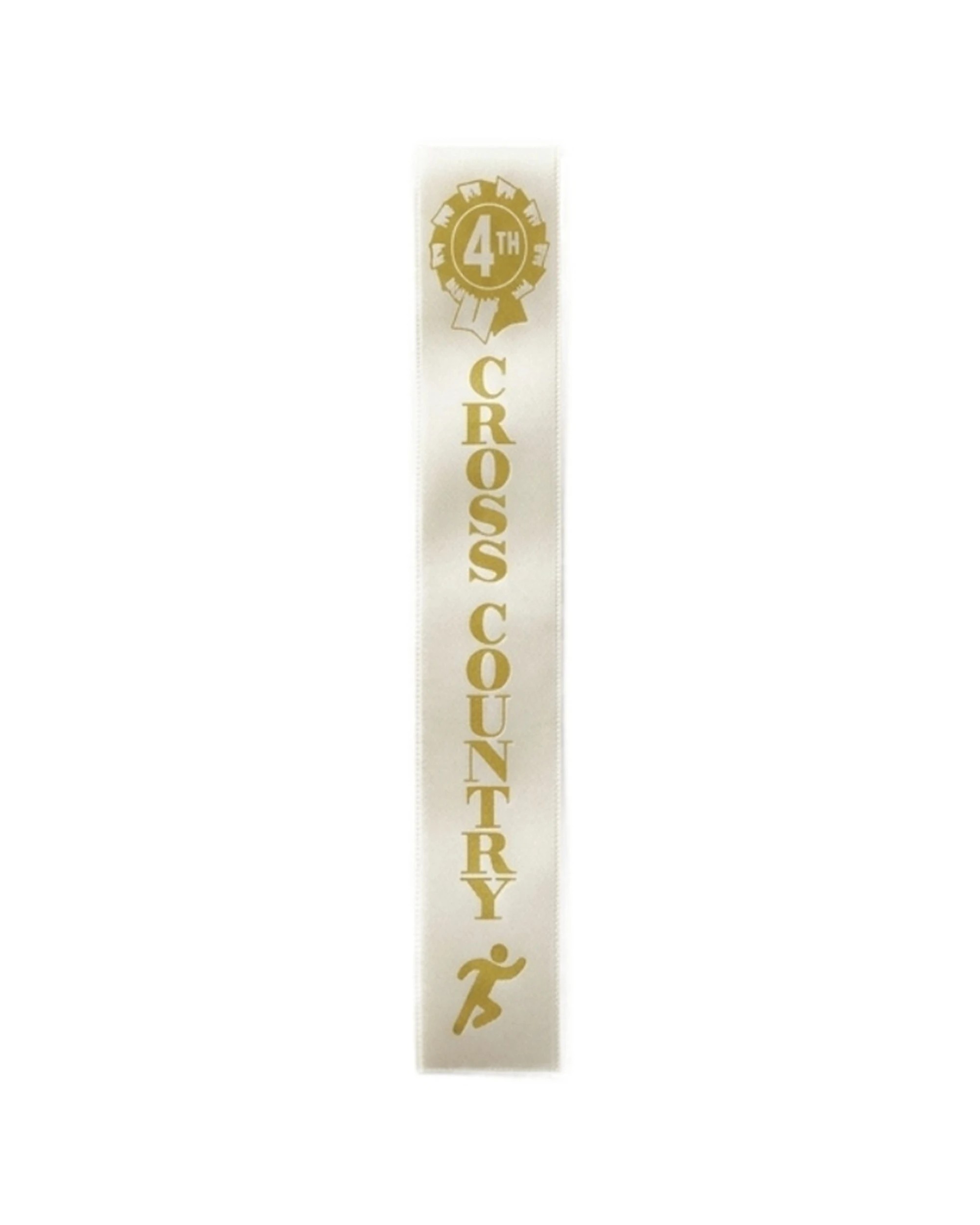 1 Victor Sports 50pc Cross Country Ribbons 4th Place Polyester 3x17cm - White, 1 of 1