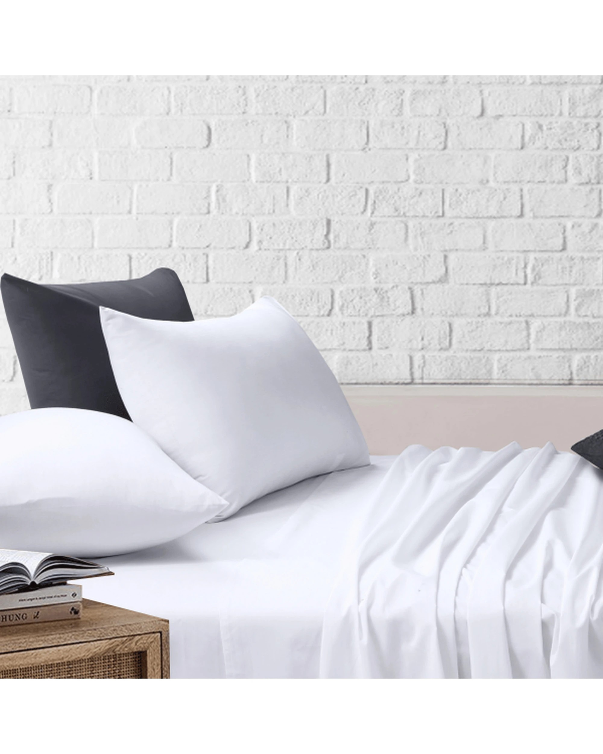 2 Amsons Bedsheets Set Flat & Fitted Sheets With Pillowcases - Single Bed - White, 2 of 7