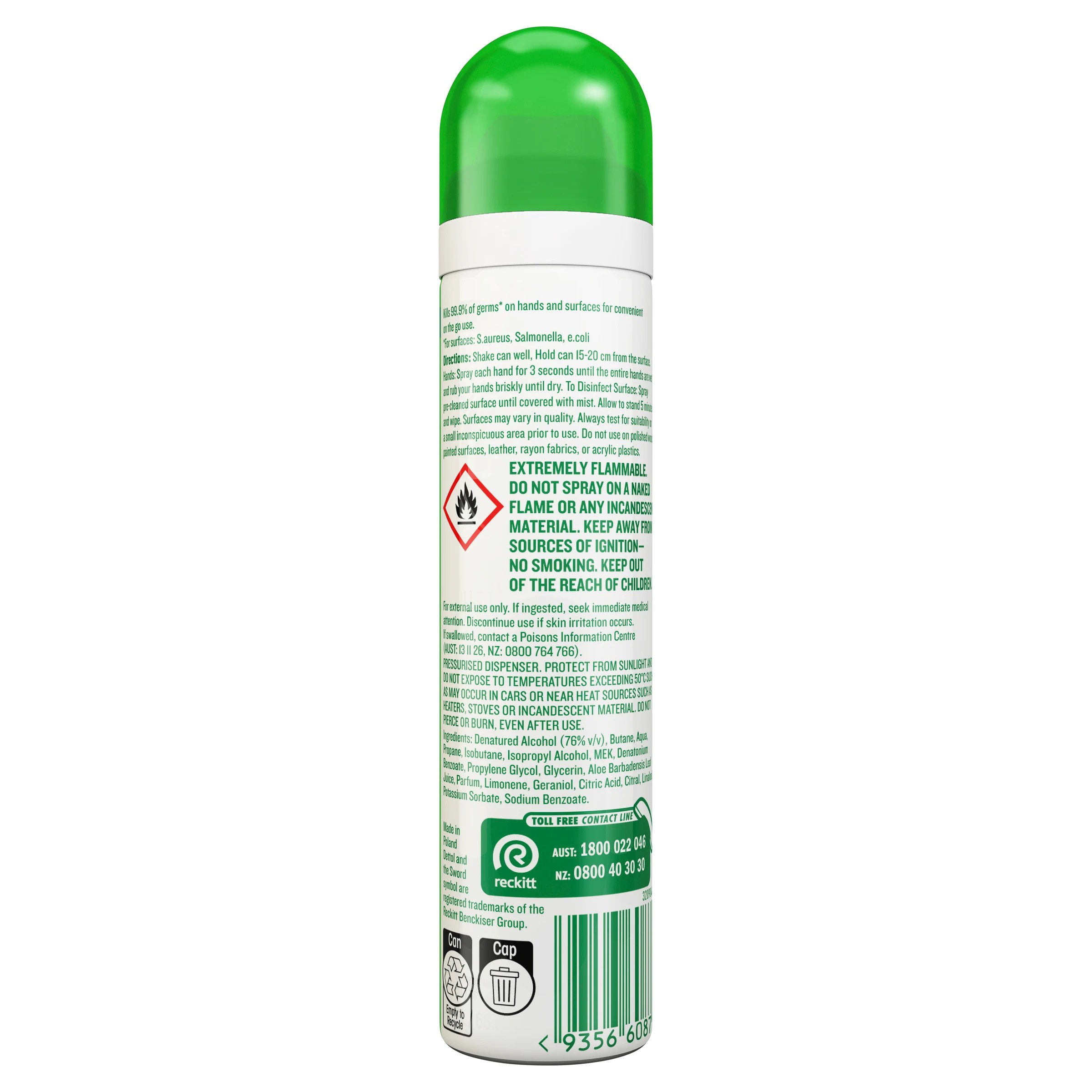 2 Dettol 2-in-1 Hand and Surface Sanitiser Spray 90ml - Aloe Vera, 2 of 6