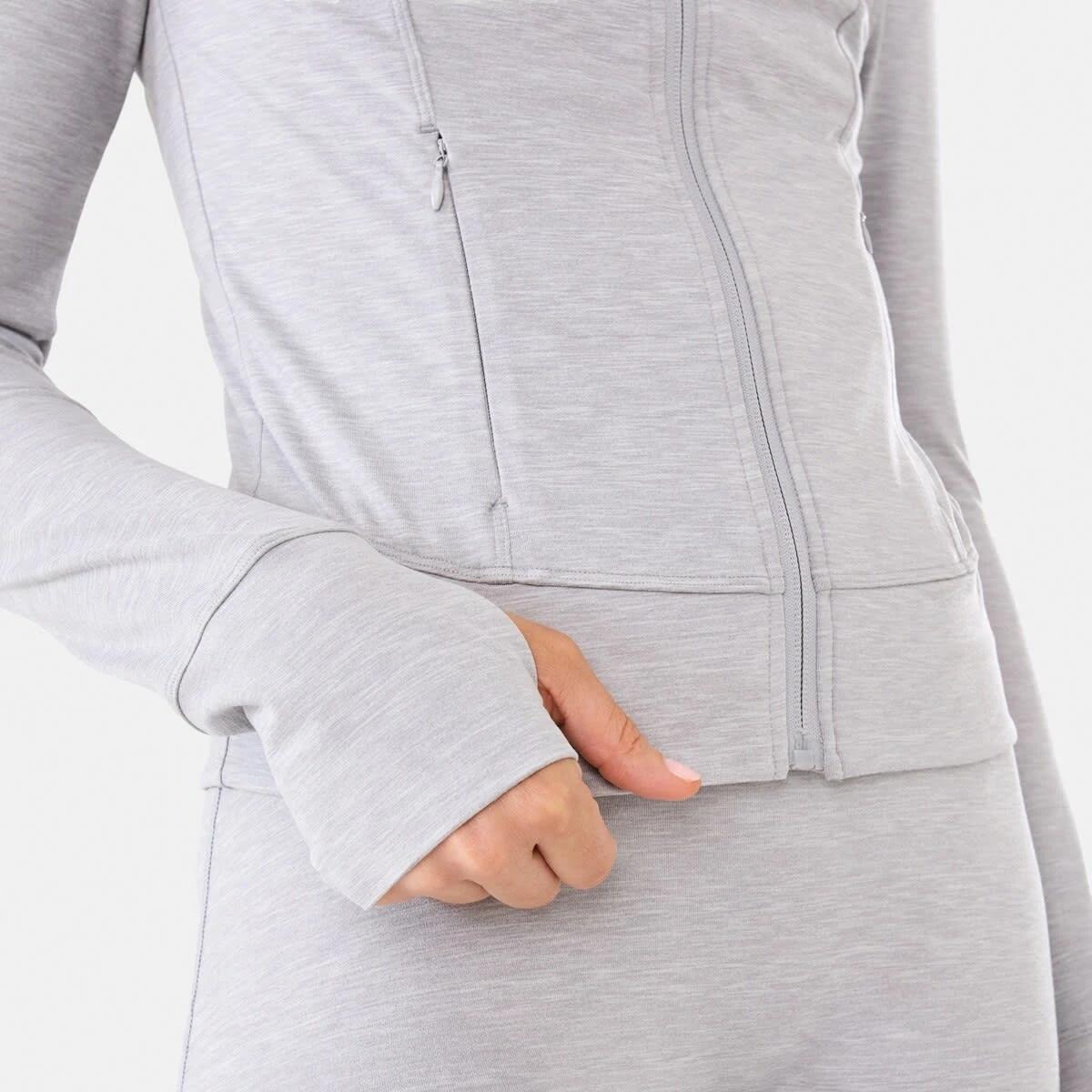 10 Active Womens Soft Touch Jacket Grey Marle, 10 of 10