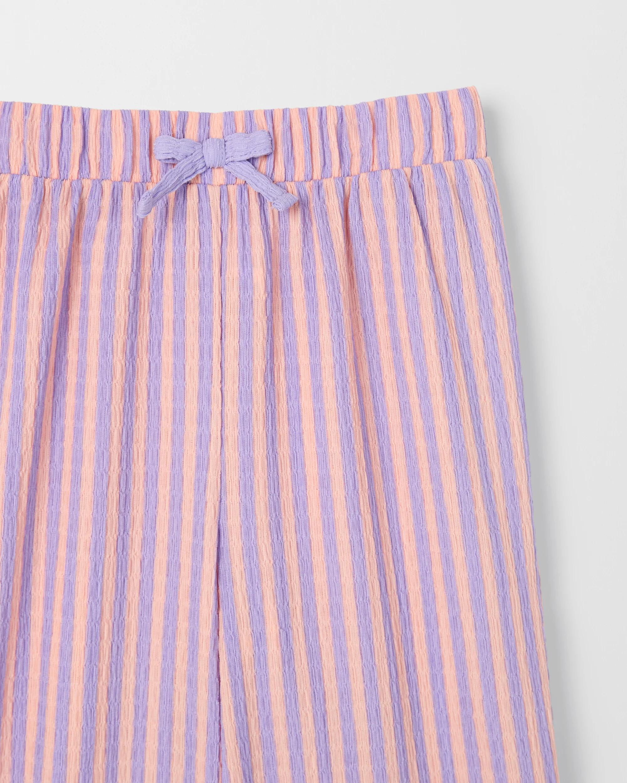 6 Target Kids Crinkle Wide Leg Pants PINK/PURPLE STRIPE, 6 of 6