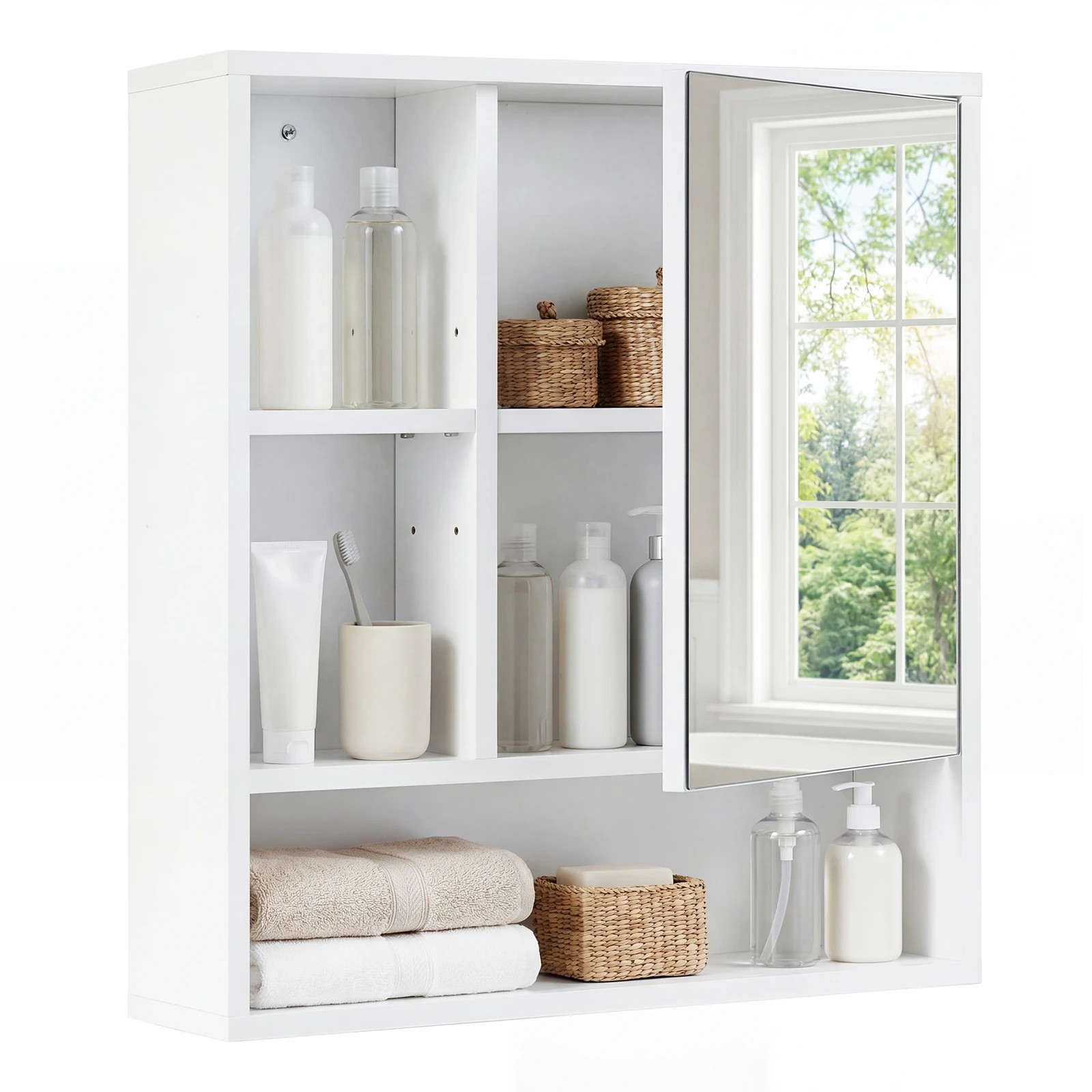 7 Costway Wall Mounted Bathroom Cabinet Medicine Storage Organizer, 7 of 7