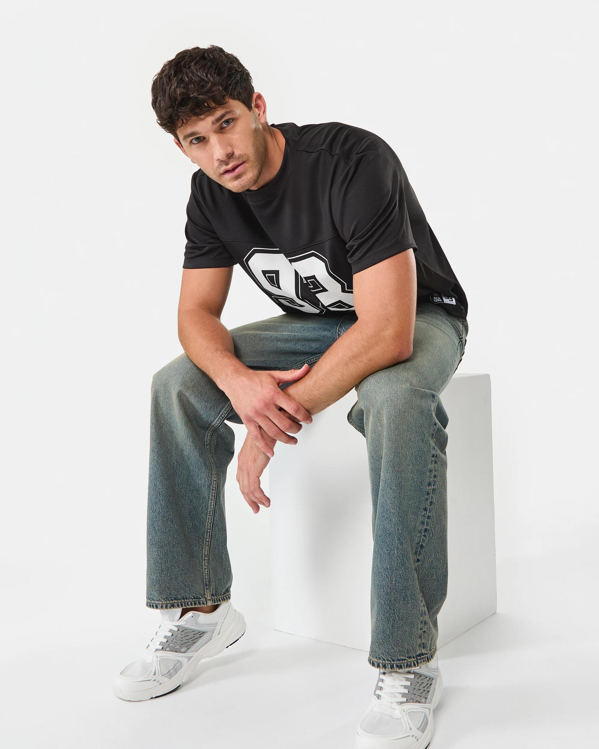 9 Mesh Boxy Print T-shirt Black, 9 of 9