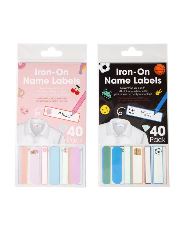 40 Pack Iron-On Name Labels - Asso