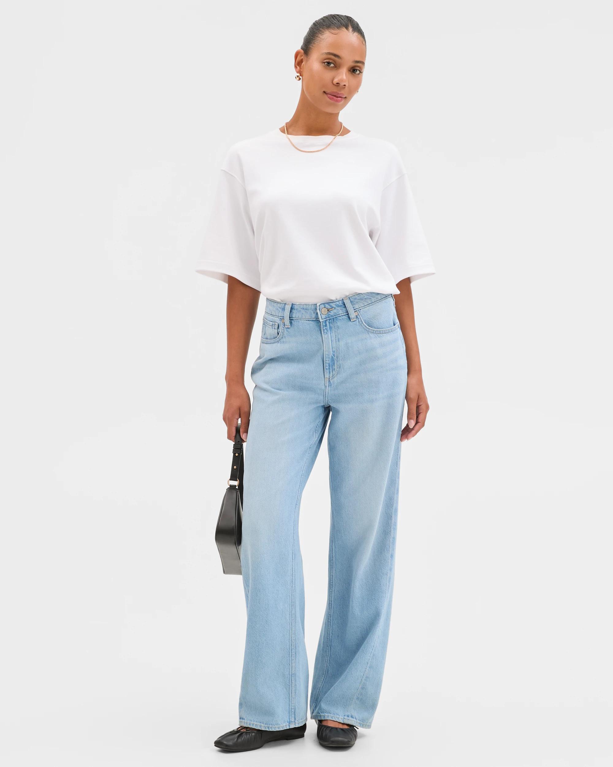 1 Target Denim Denim Imogen Mid Rise Wide Leg Jeans MID BLUE, 1 of 6