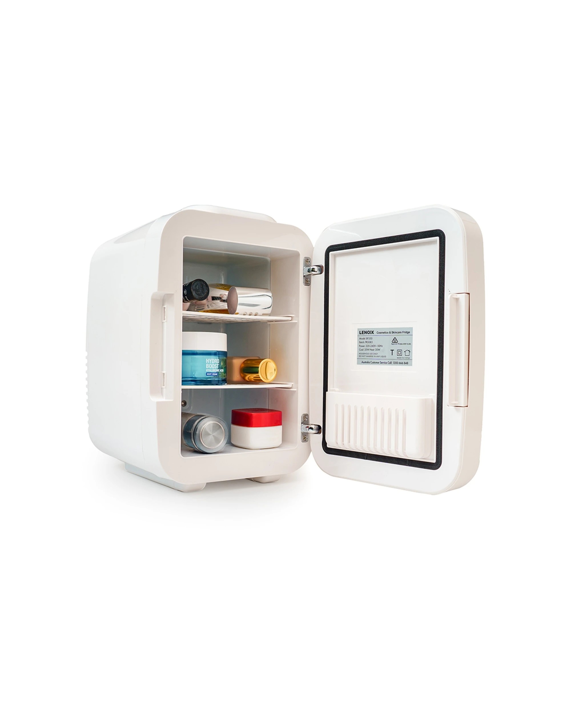 2 Lenoxx Portable Cosmetics And Skincare Electric 43w 4l Beauty Mini Fridge Set - White, 2 of 9