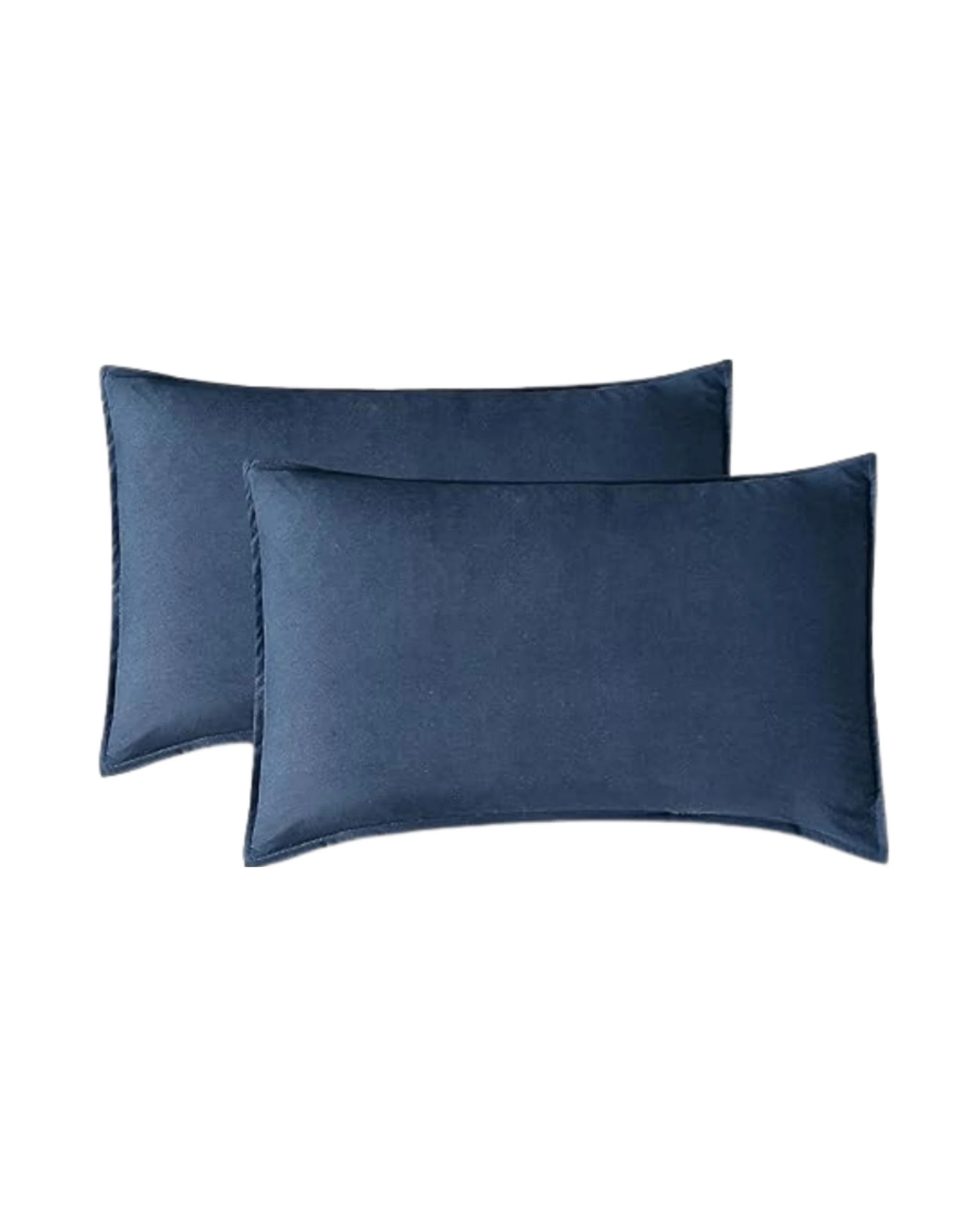 1 CleverPolly 2-Pack Vintage Washed Microfibre Standard Pillowcases - Navy Blue, 1 of 4