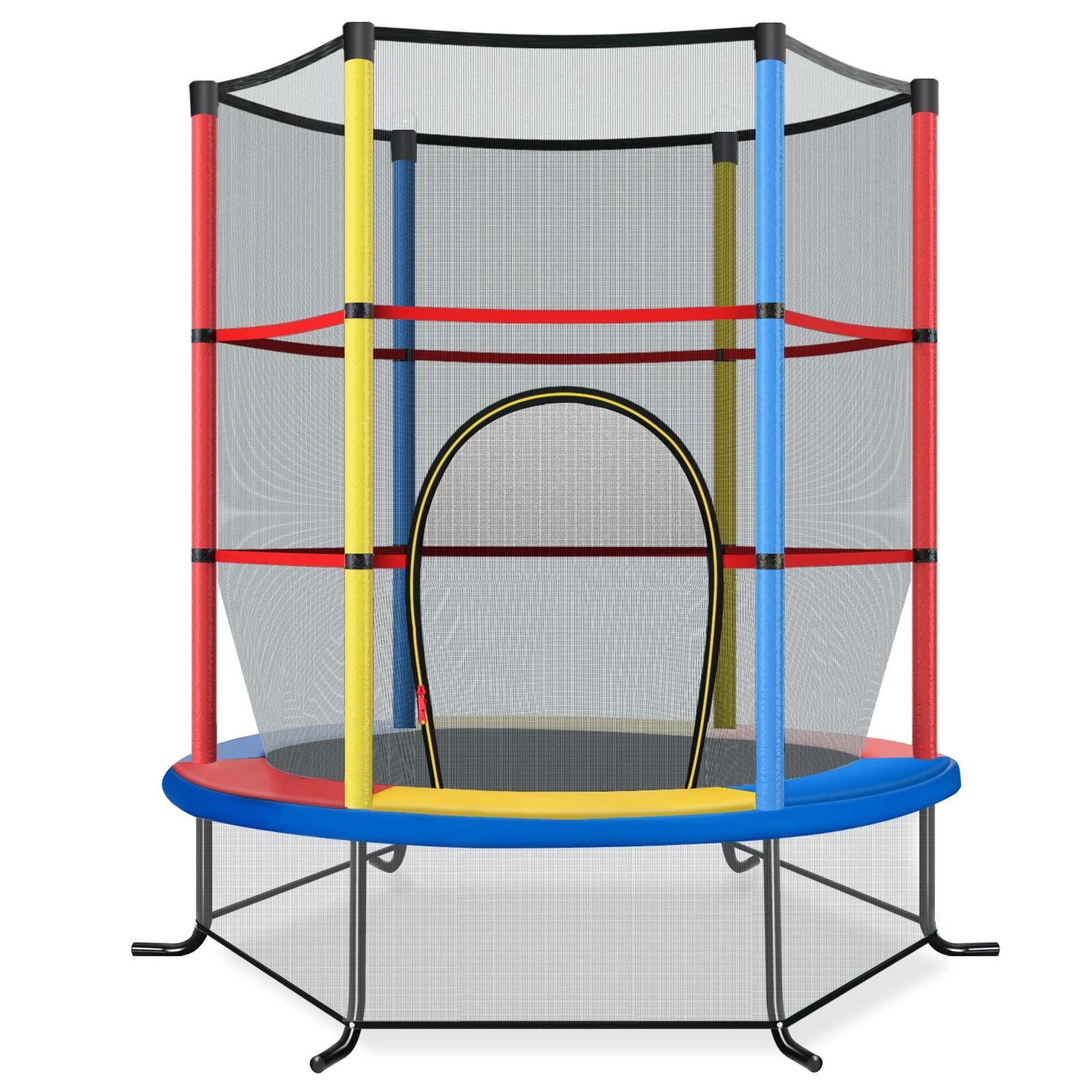 1 Costway Kids Trampoline Bouncer Jumping Trampolines w/Enclosure Net Gift Colorful, 1 of 6